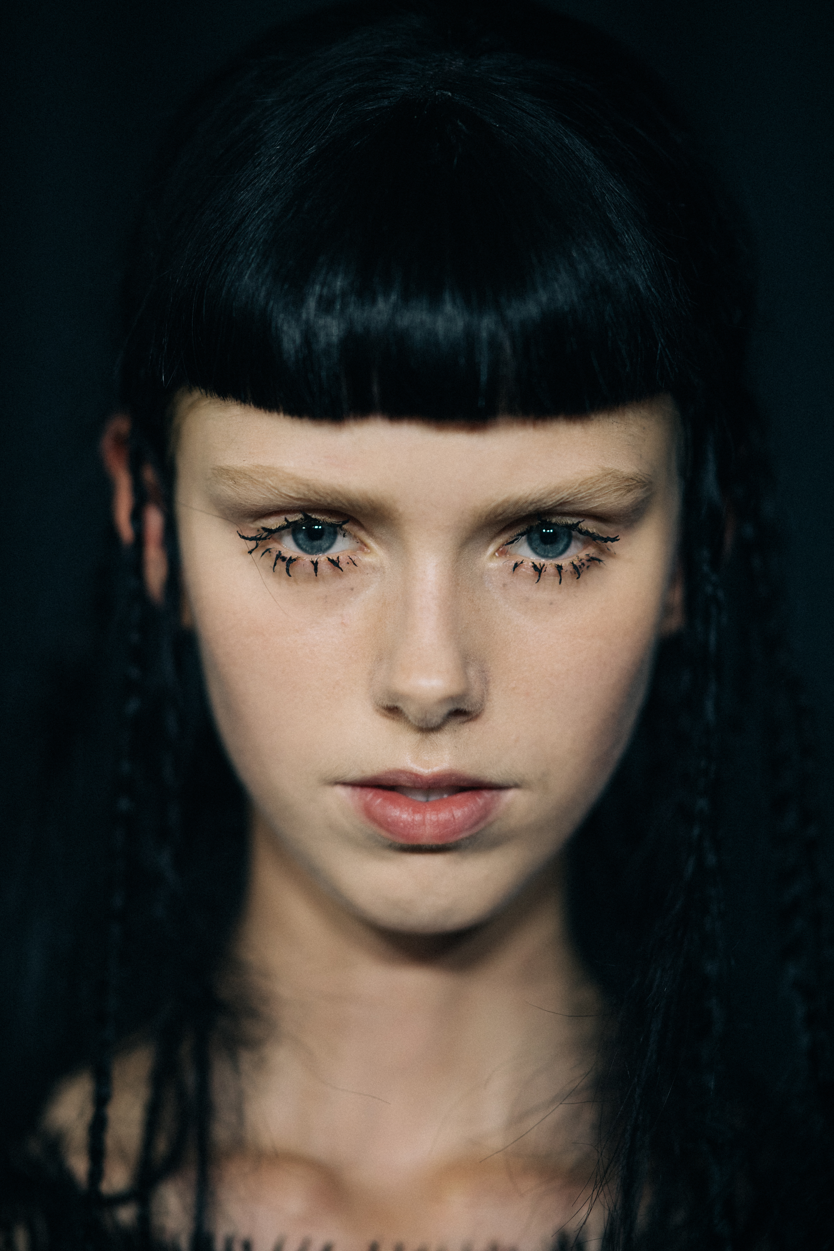 Portrait of a model before a show