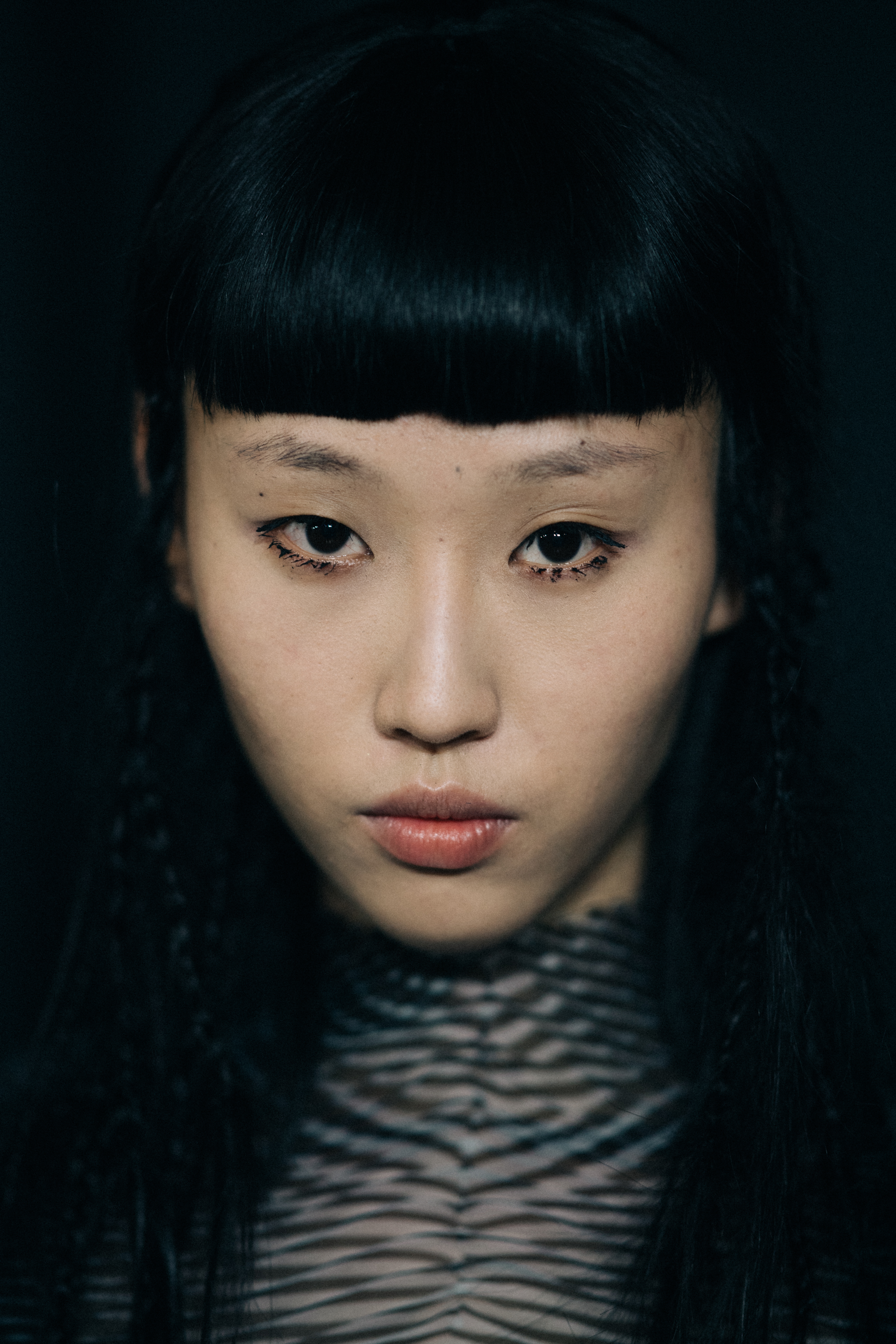 Portrait of a model before a show