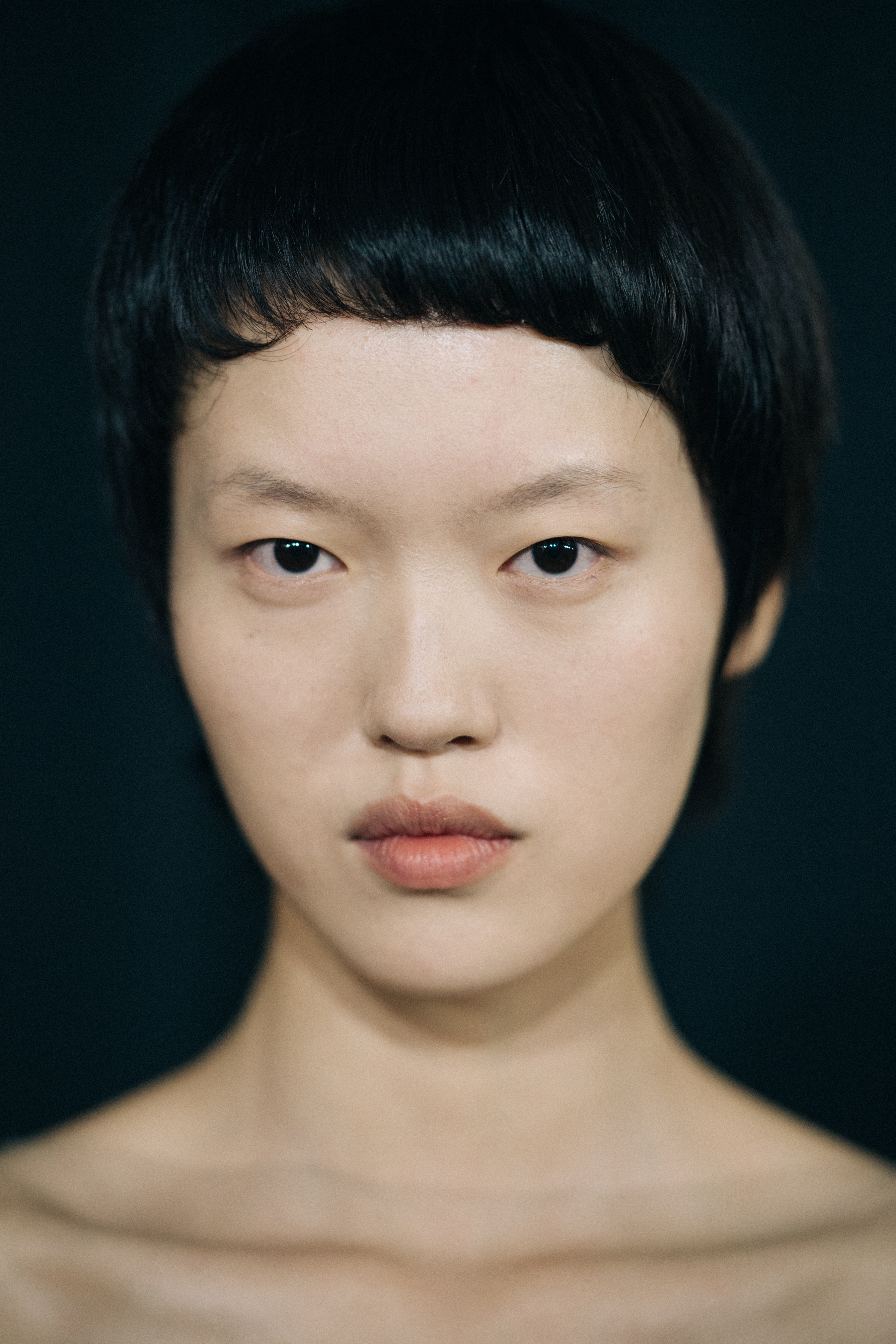 Portrait of a model before a show