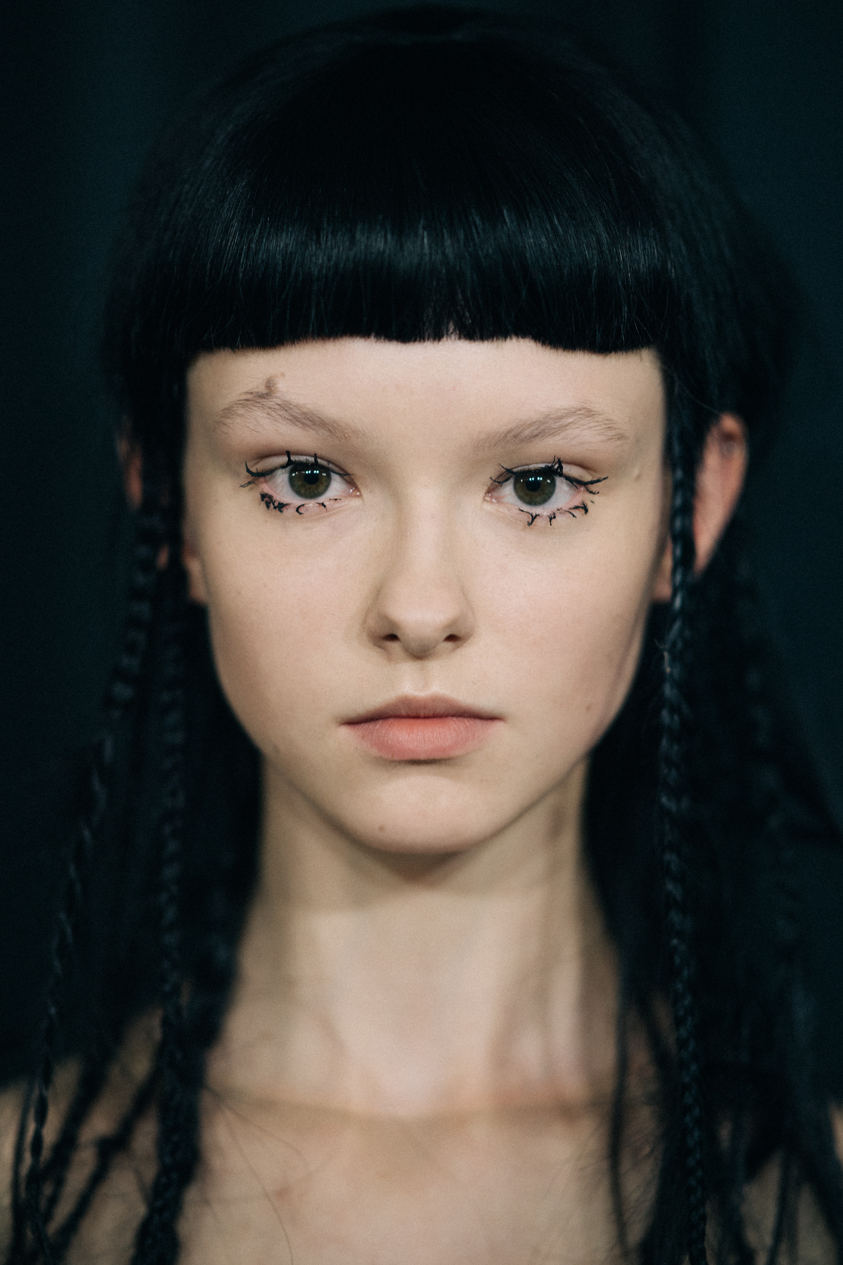 Portrait of a model before a show