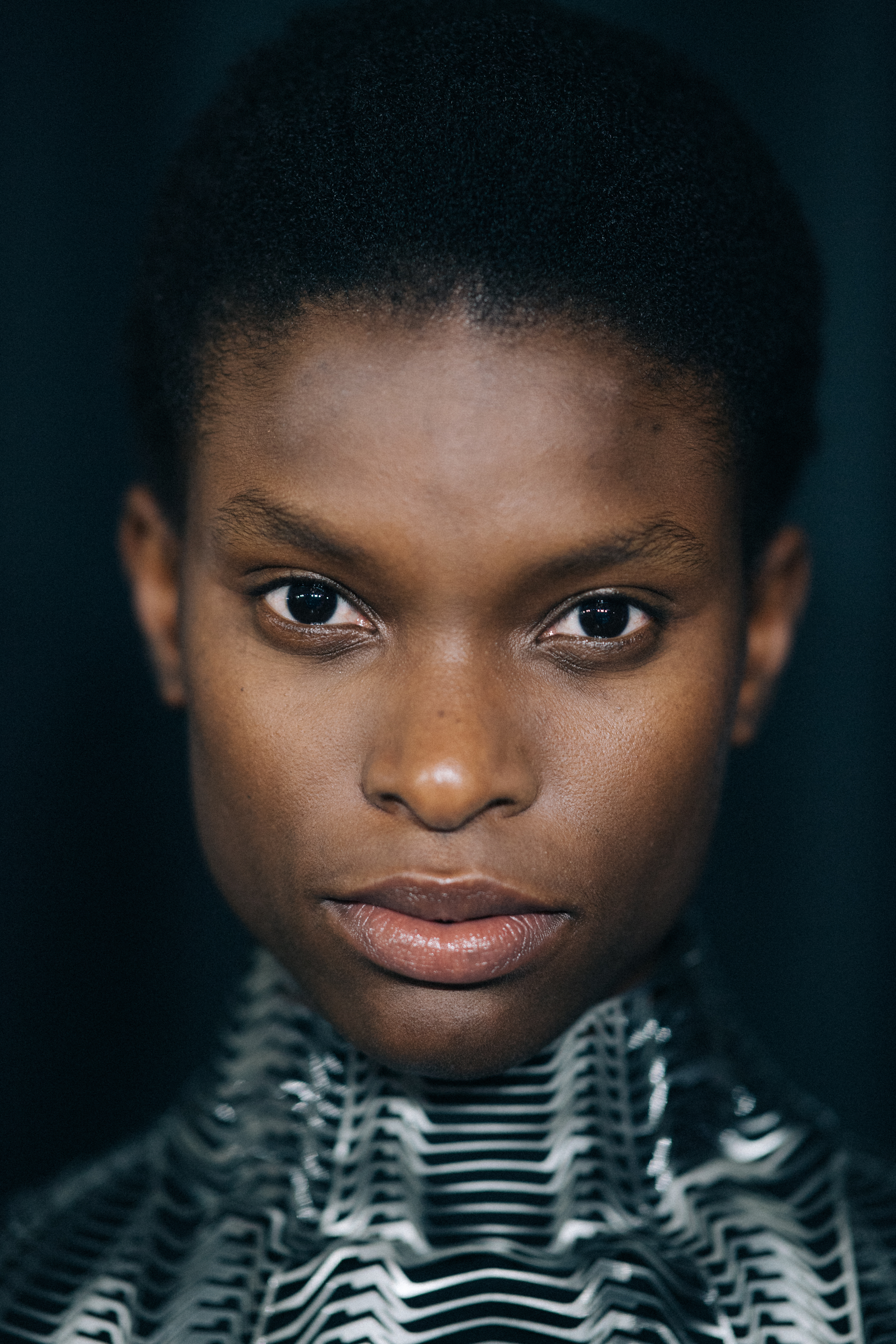 Portrait of a model before a show