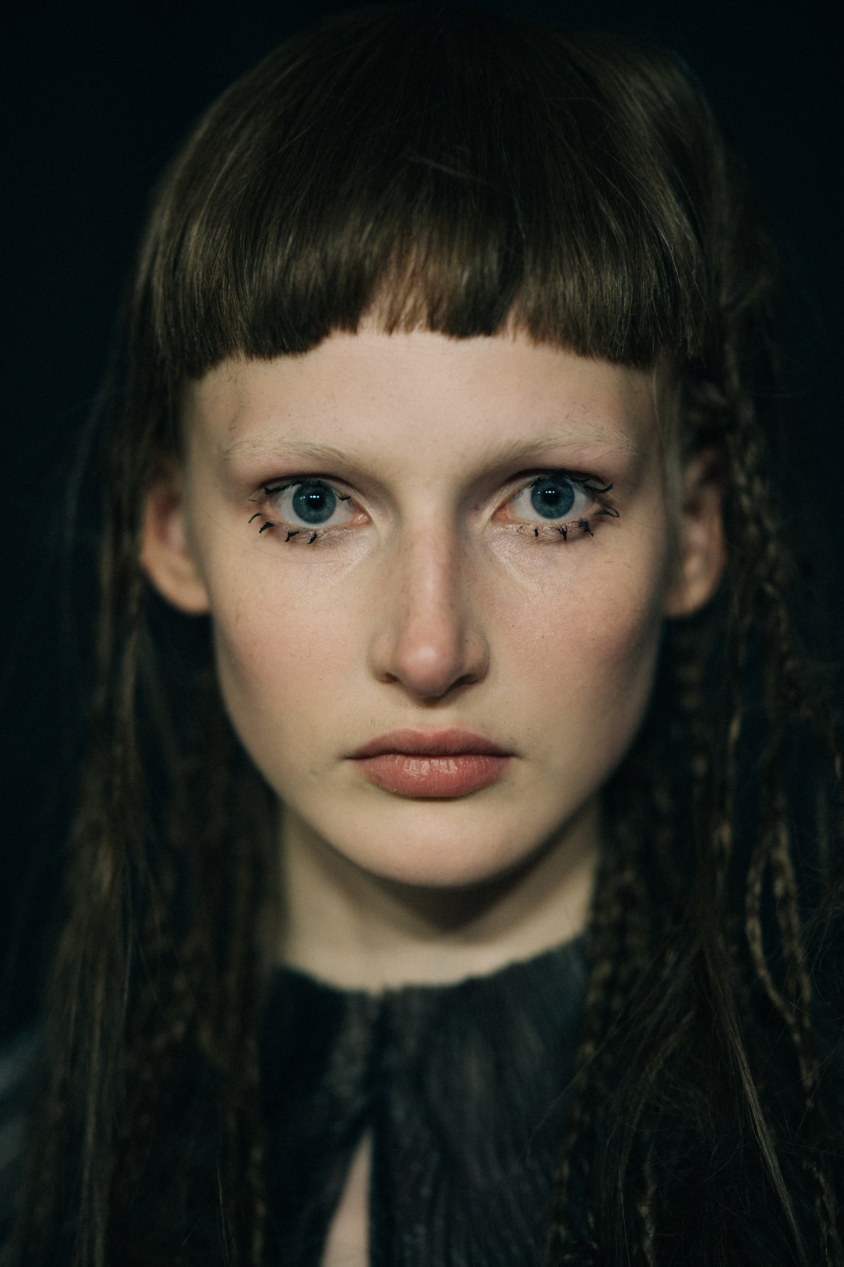 Portrait of a model before a show