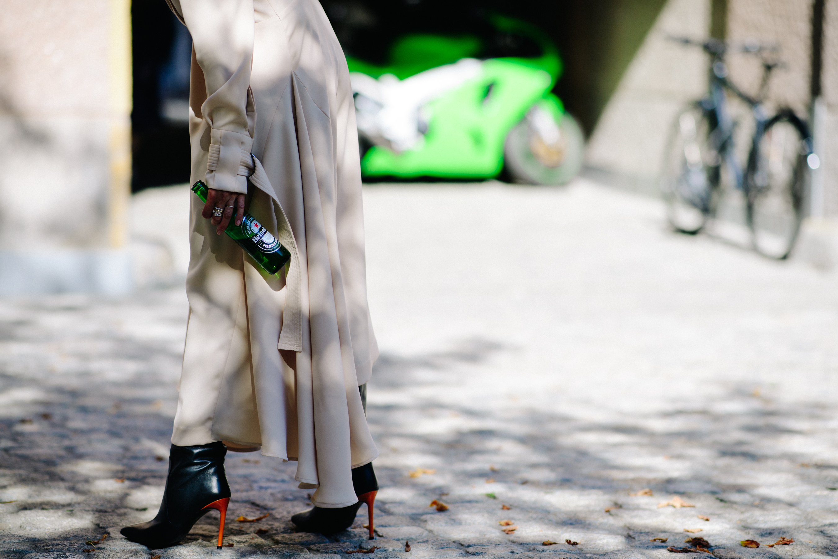 Norwegian blogger wearing cream coat