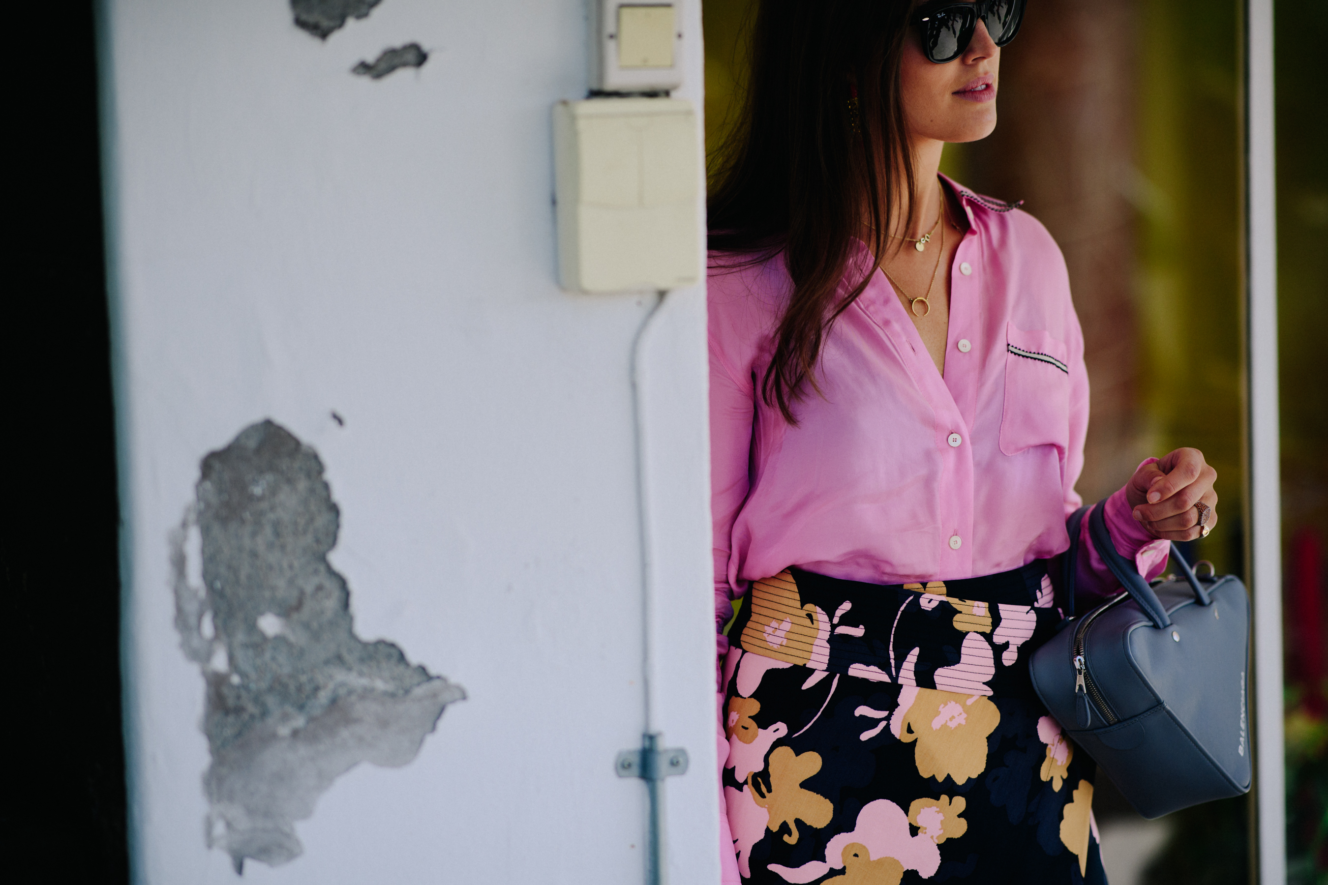 Blogger wearing Balenciaga bag