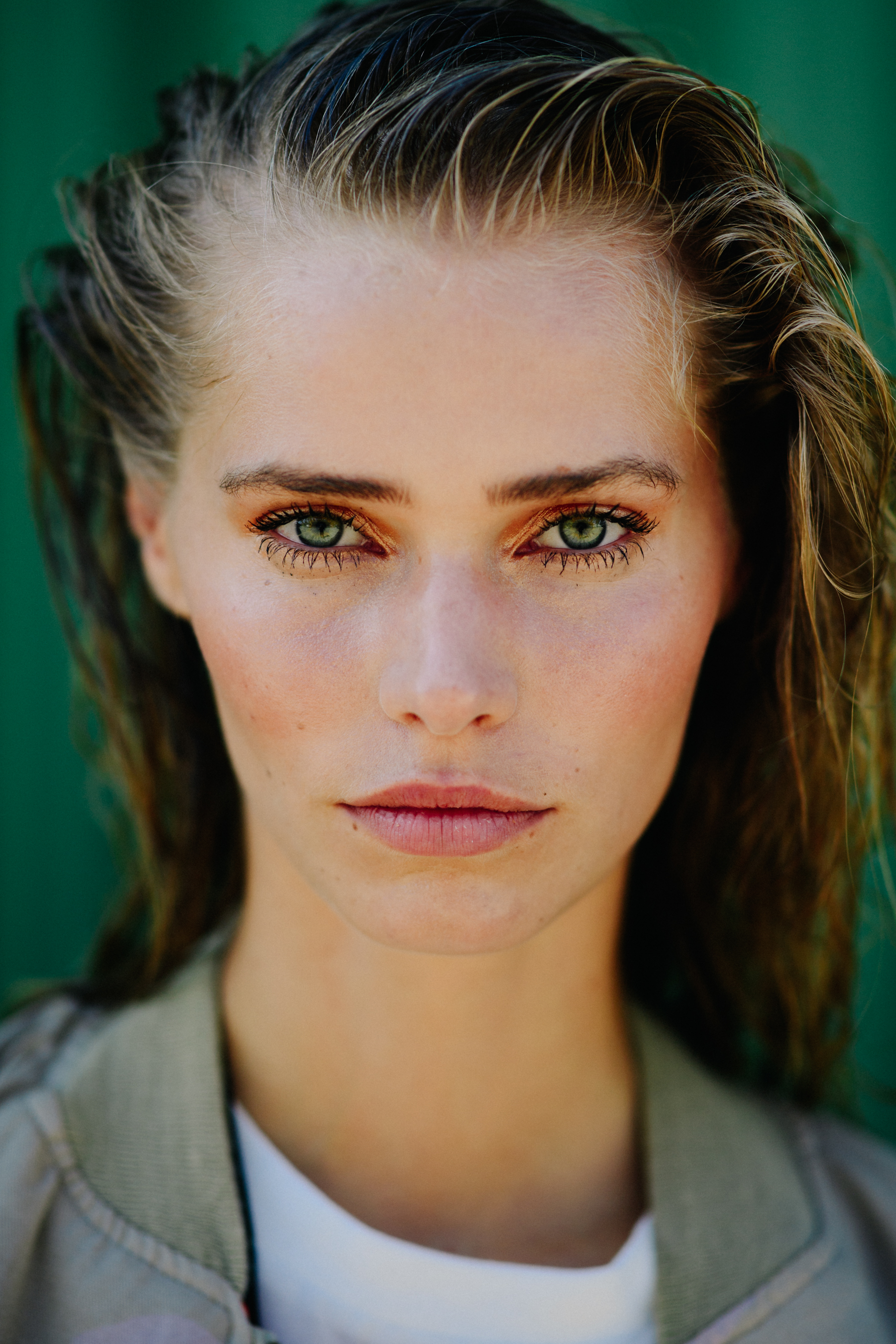 Portrait of a Danish model with green eyes