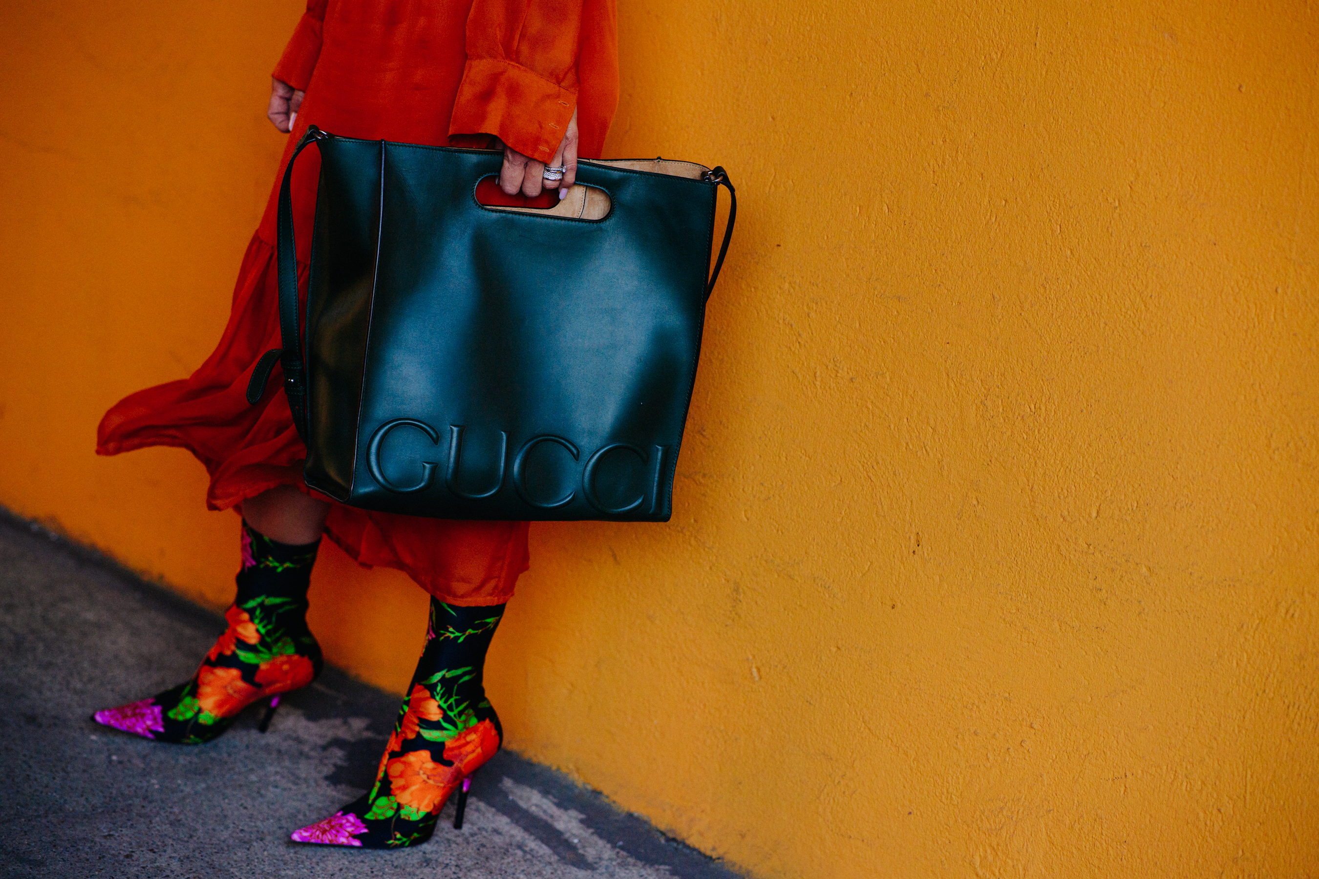Blogger wearing Balenciaga and Gucci