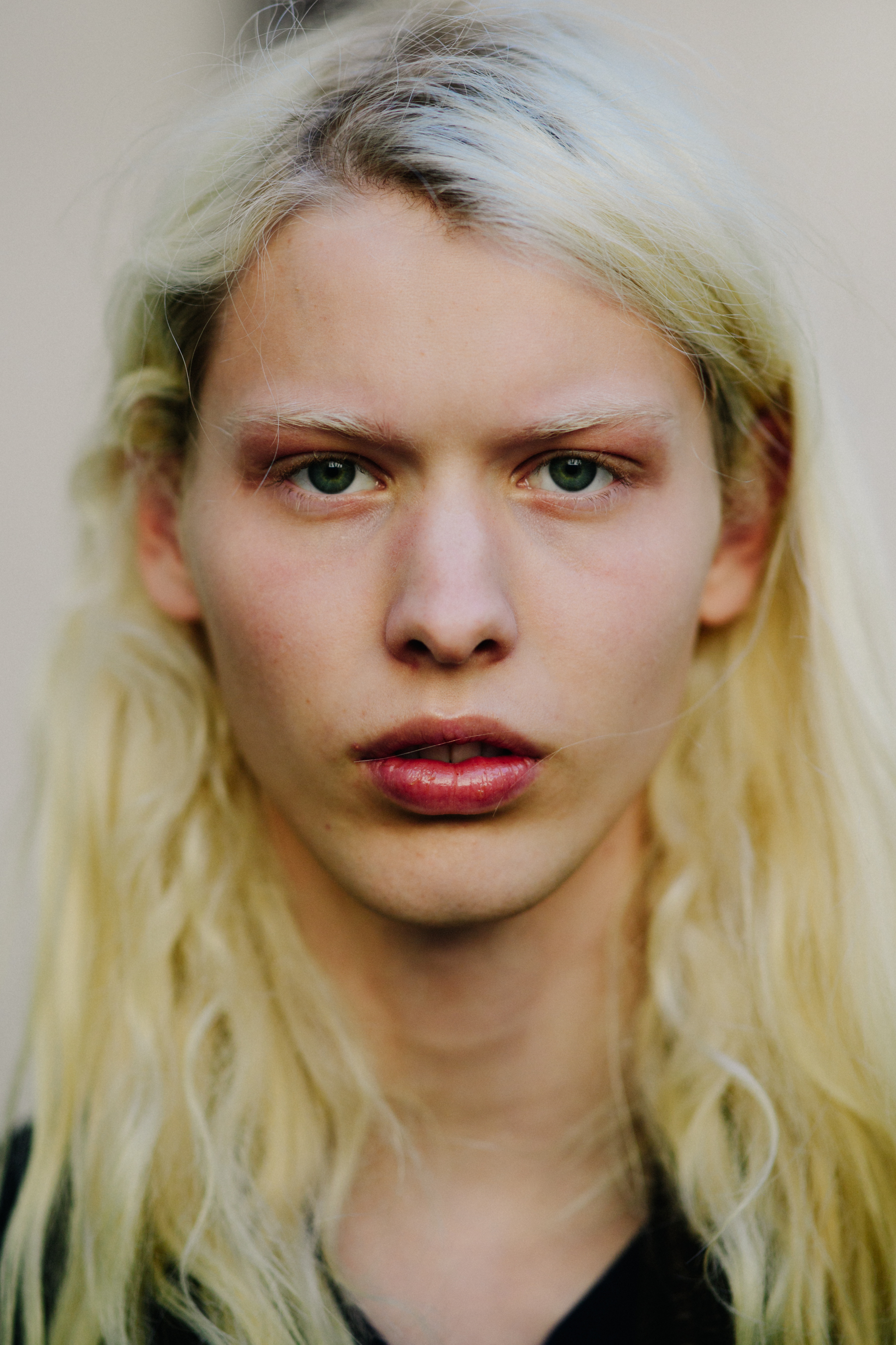 Norwegian model with long blonde hair