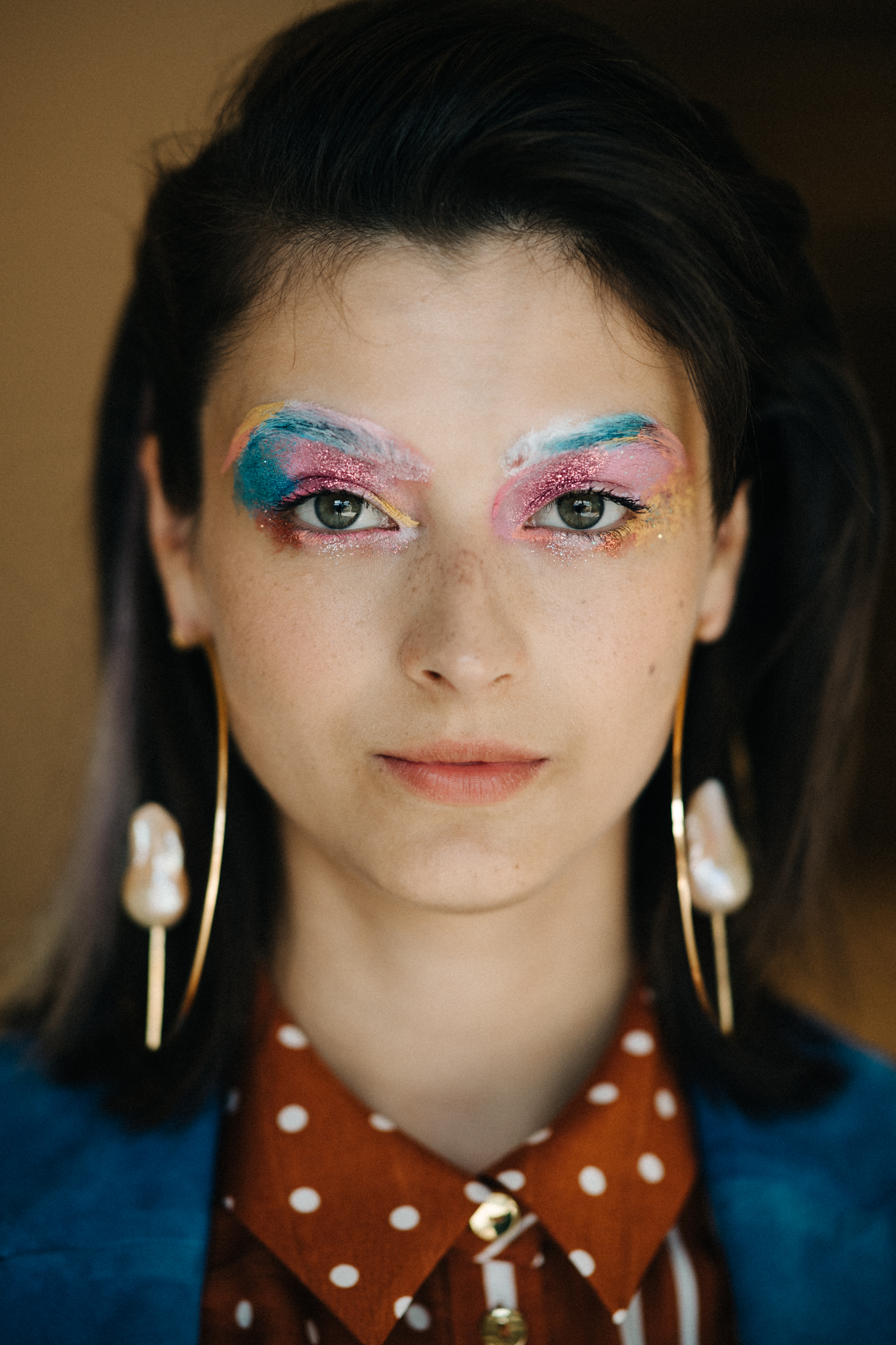 Portrait of a model with colourful make up