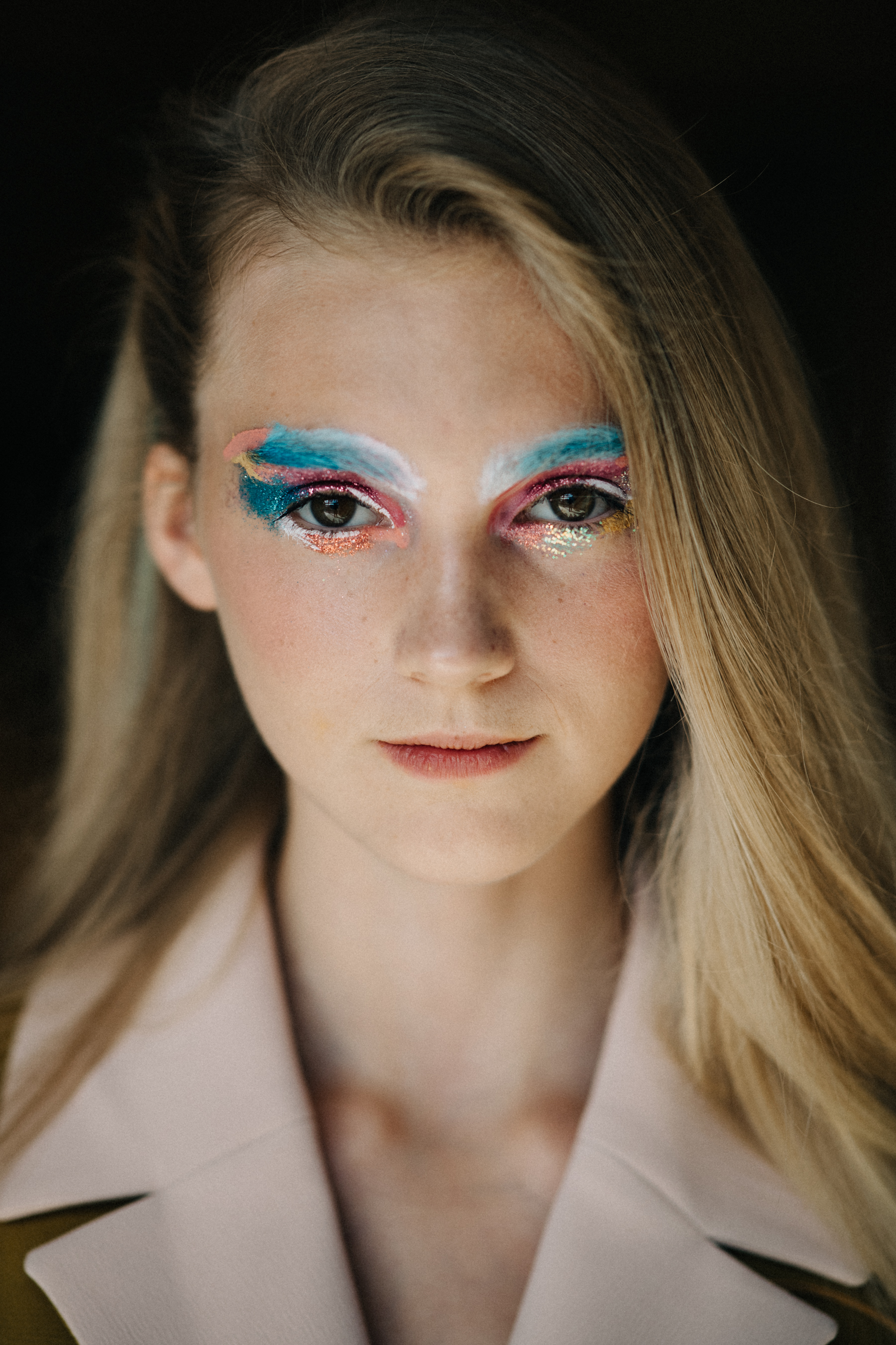 Portrait of a model with colourful make up