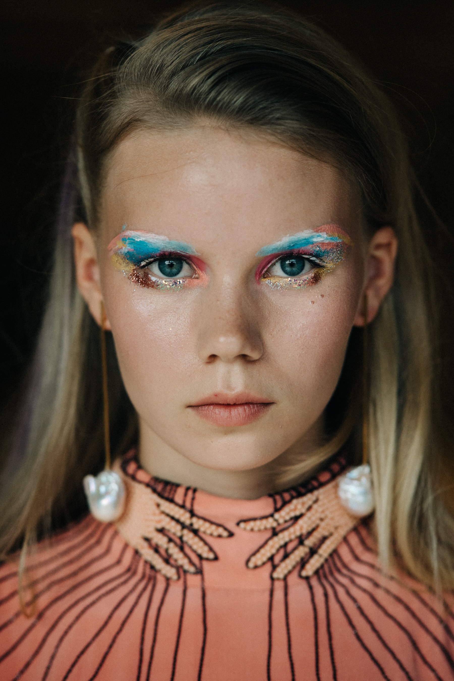 Portrait of a model with colourful make up