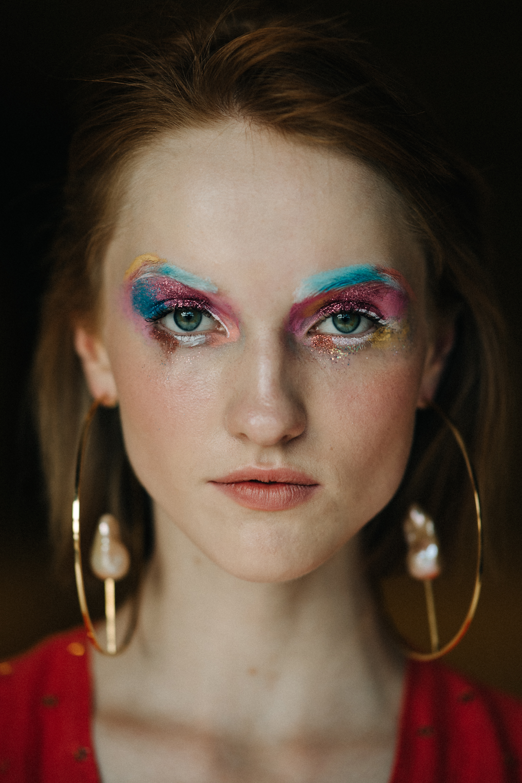 Portrait of a model with colourful make up