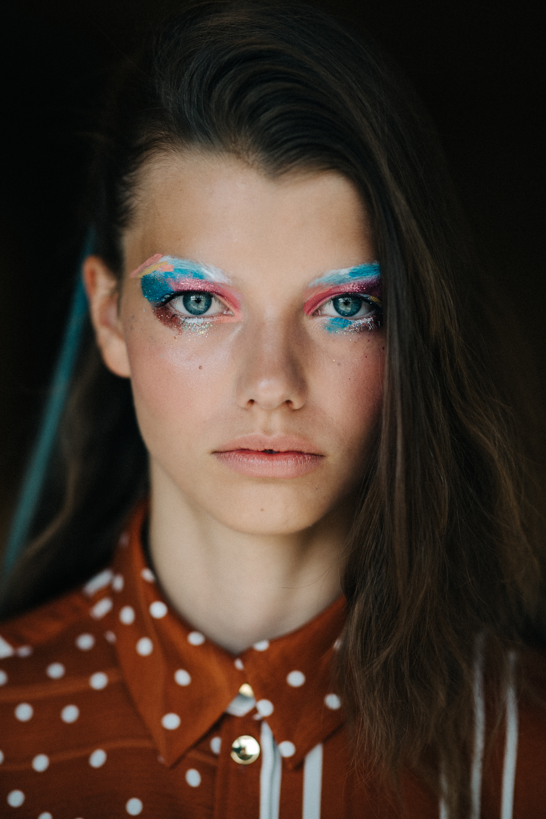 Portrait of a model with colourful make up