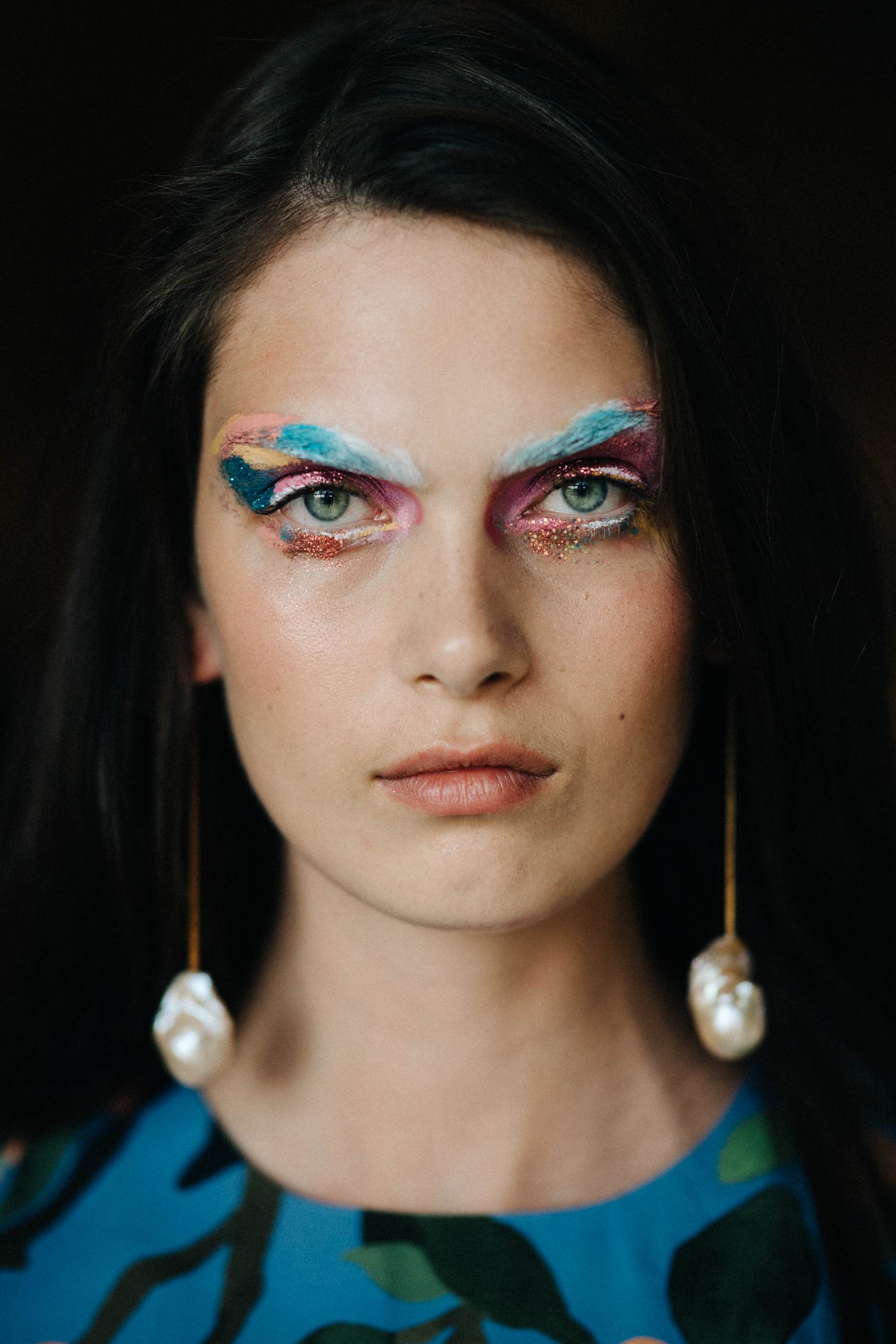 Portrait of a model with colourful make up