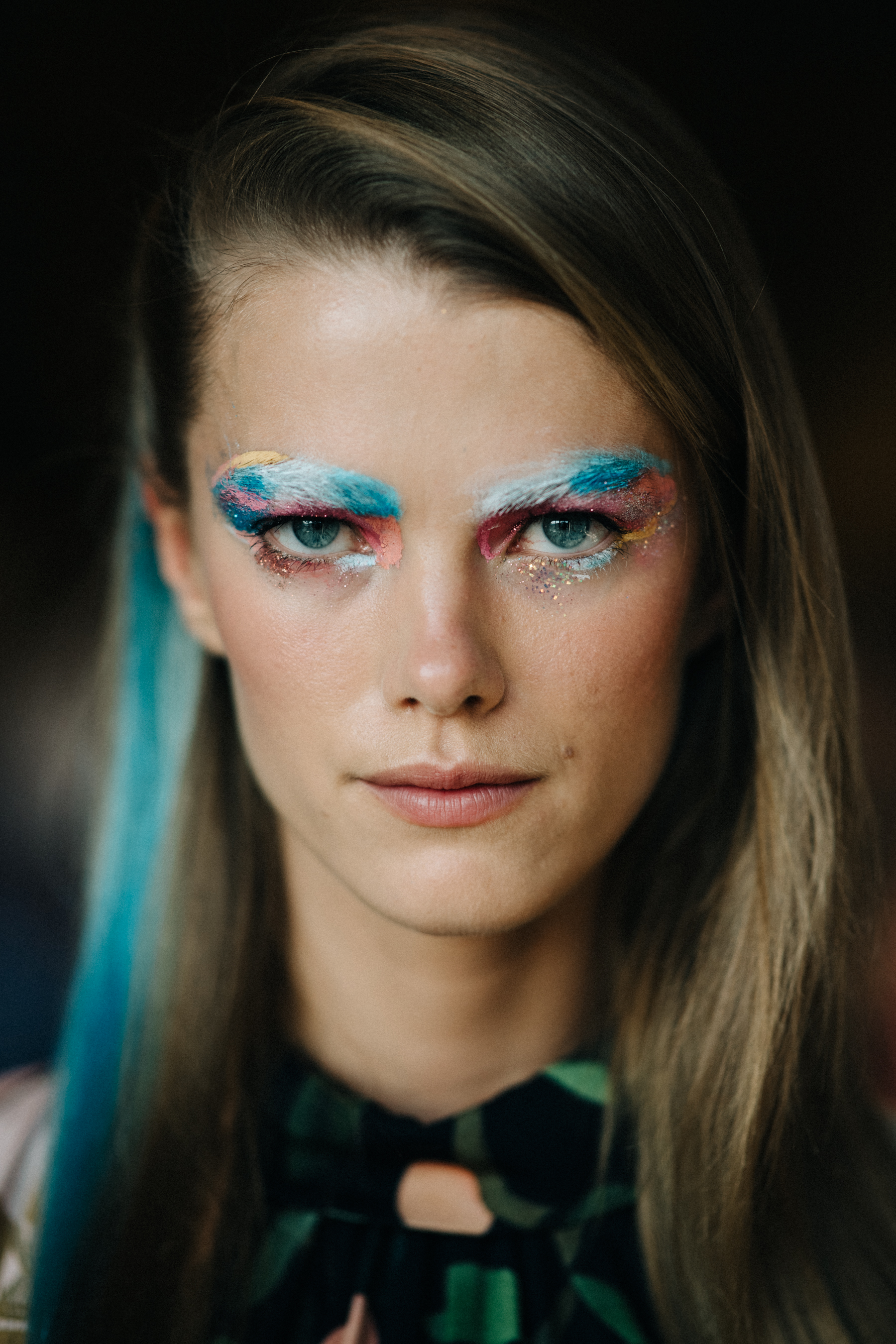 Portrait of a model with colourful make up