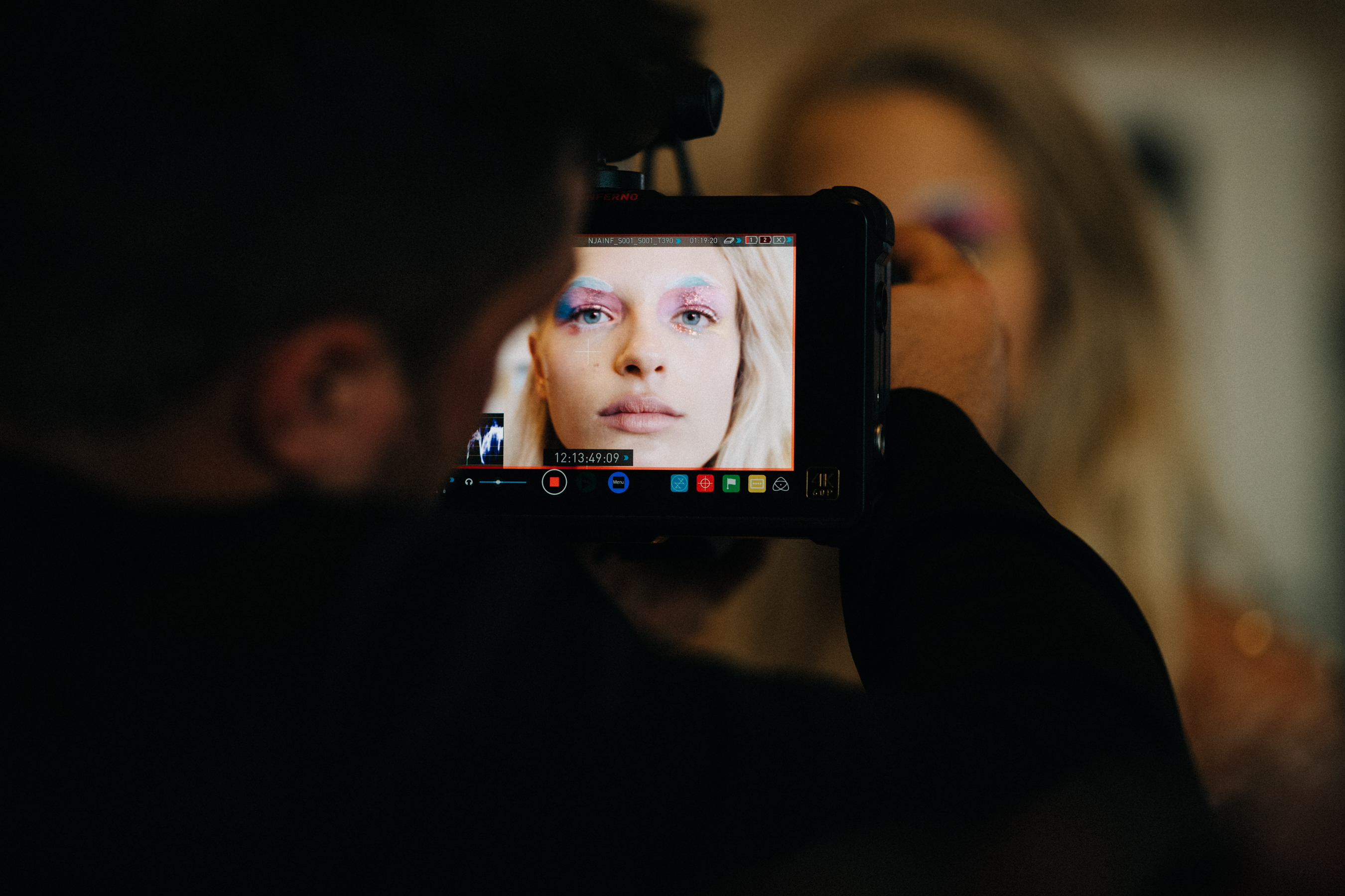Danish model with colourful make up