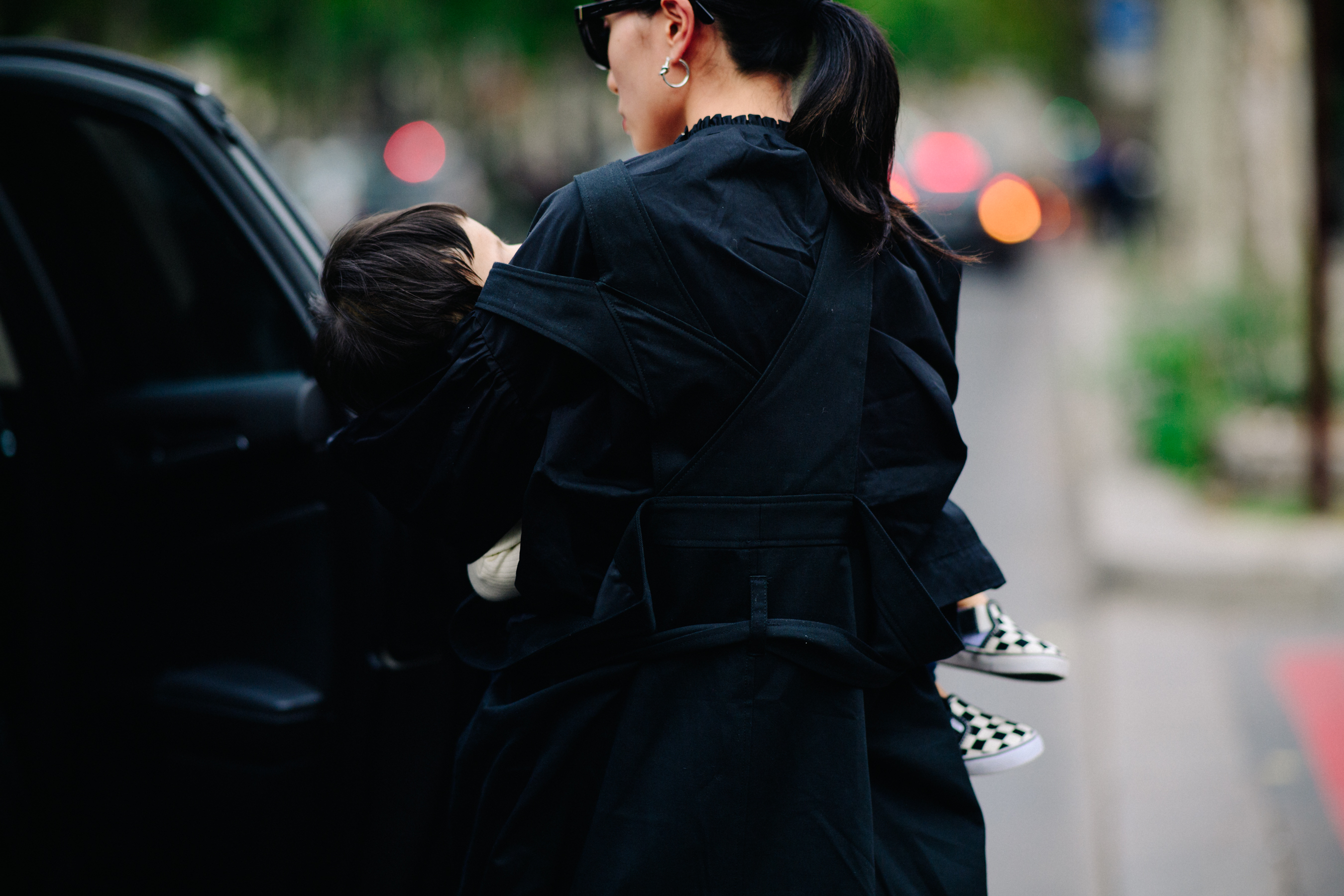 Woman wearing all black before Rick Owens