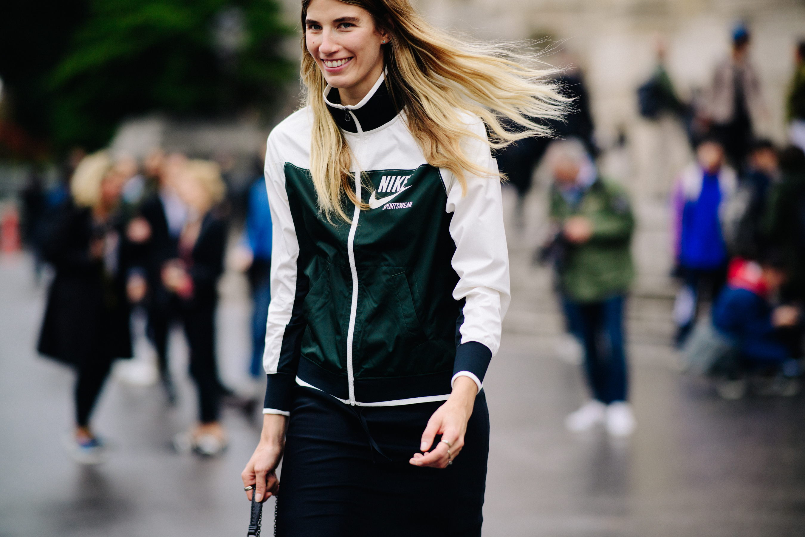 German buyer wearing Nike jacket