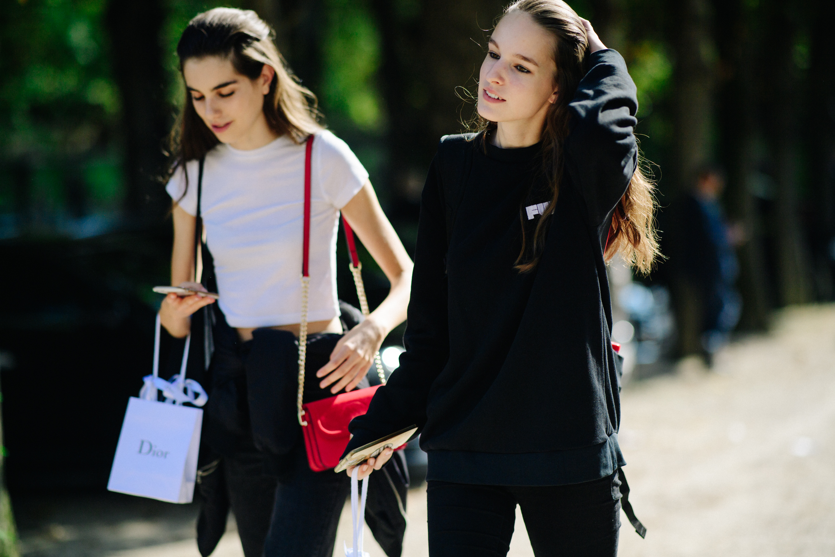 Two models after a show