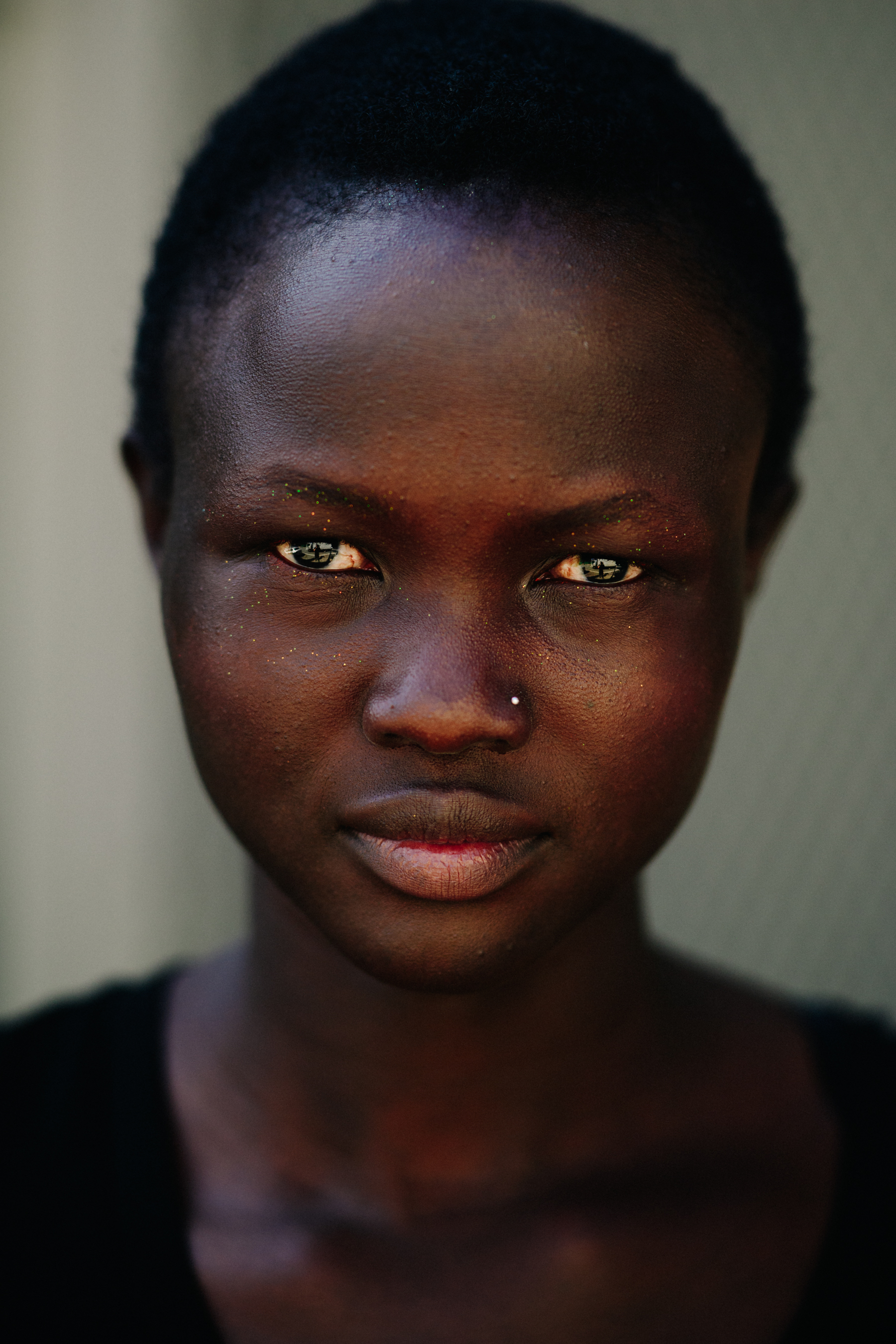 Portrait of a model with short hair