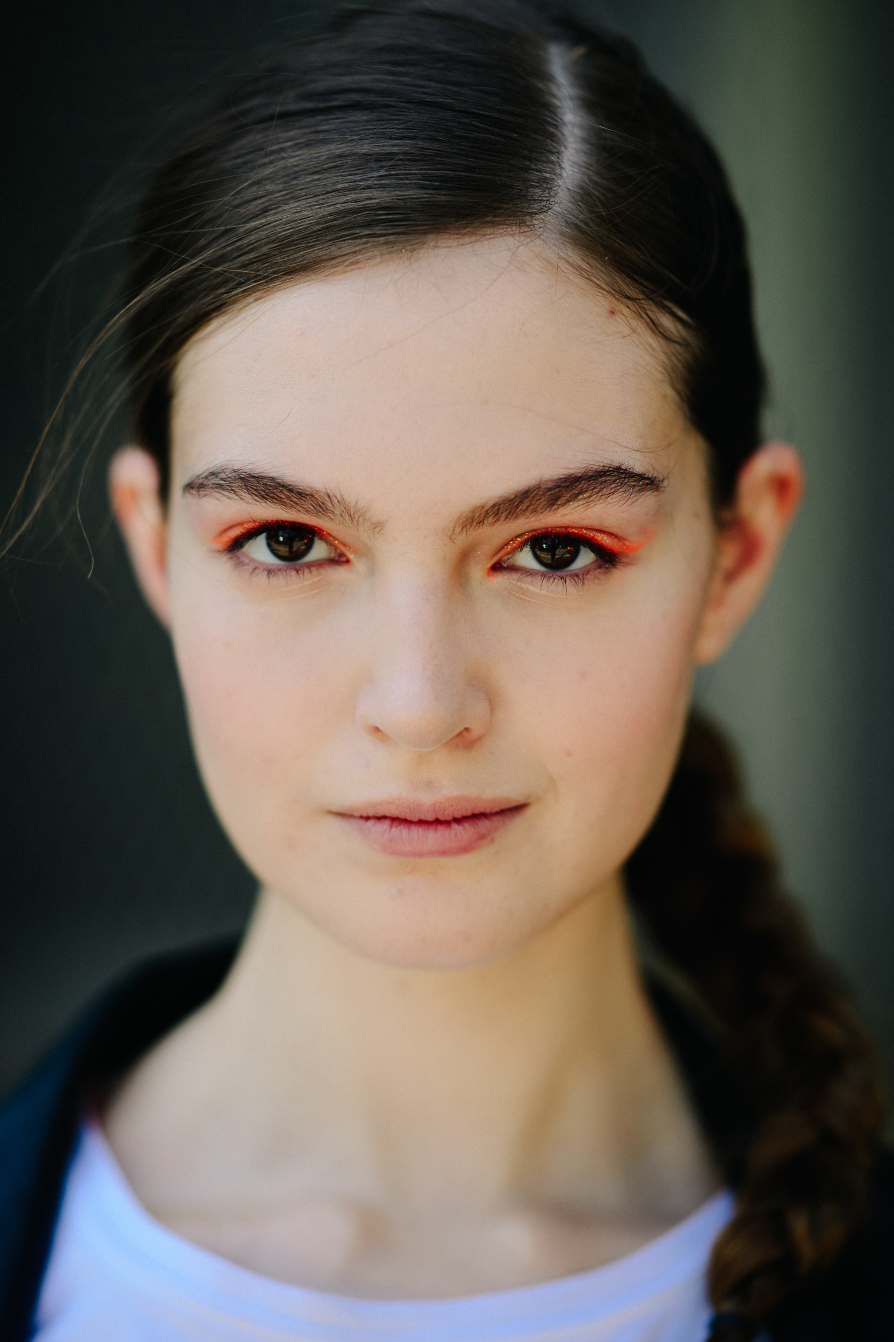 Portrait of a model with braided hair