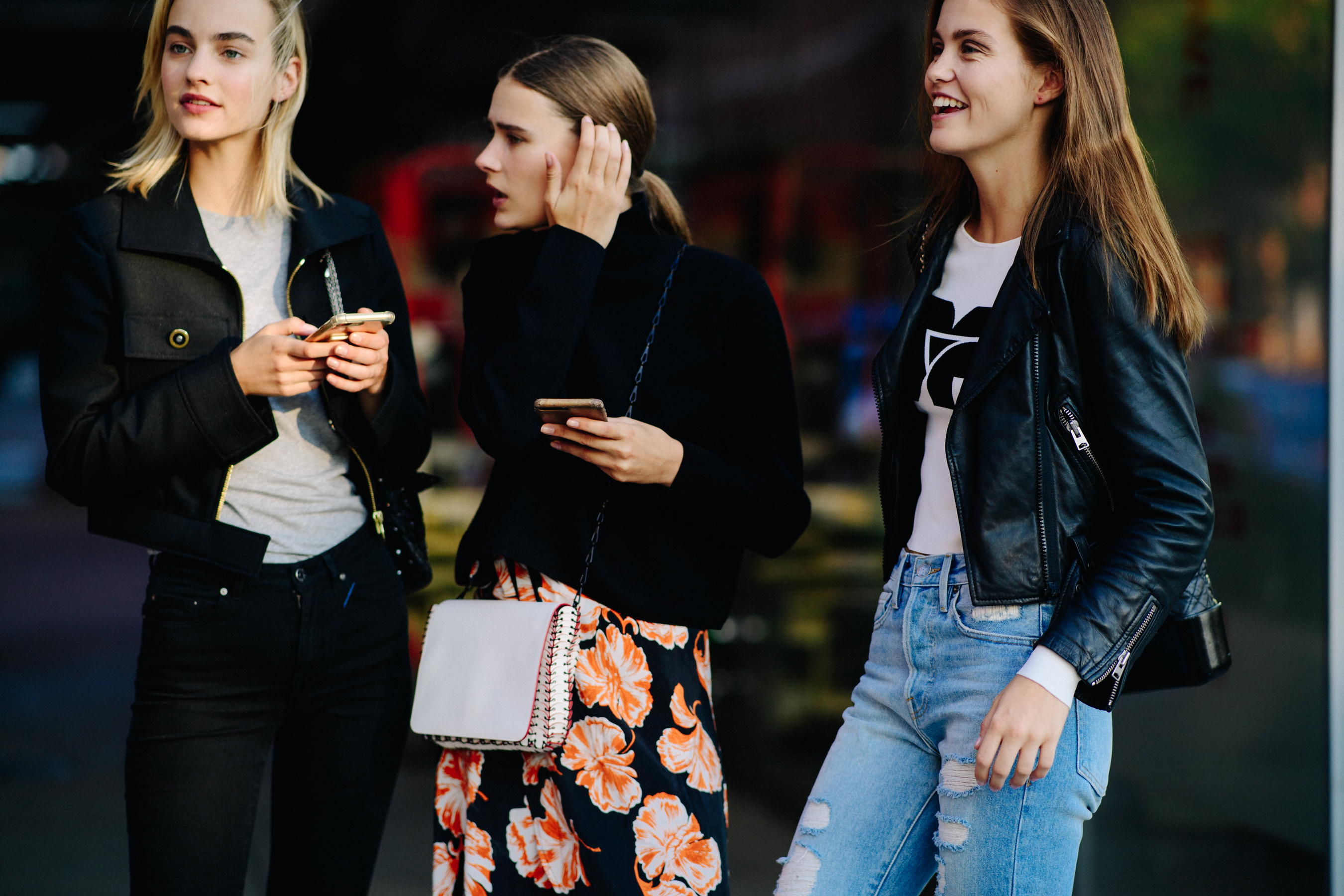 Group of models after a fashion show