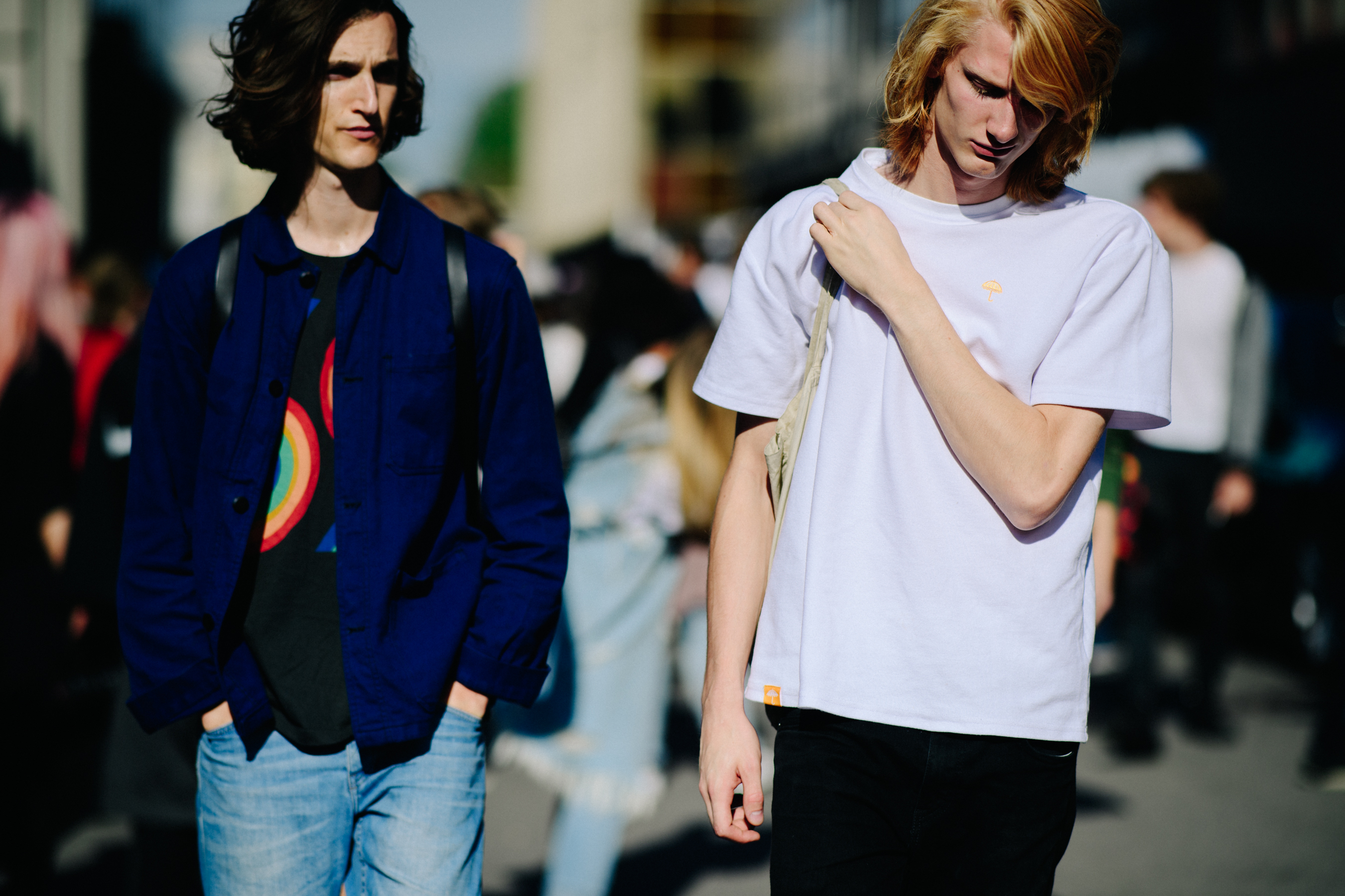 Two models leaving show