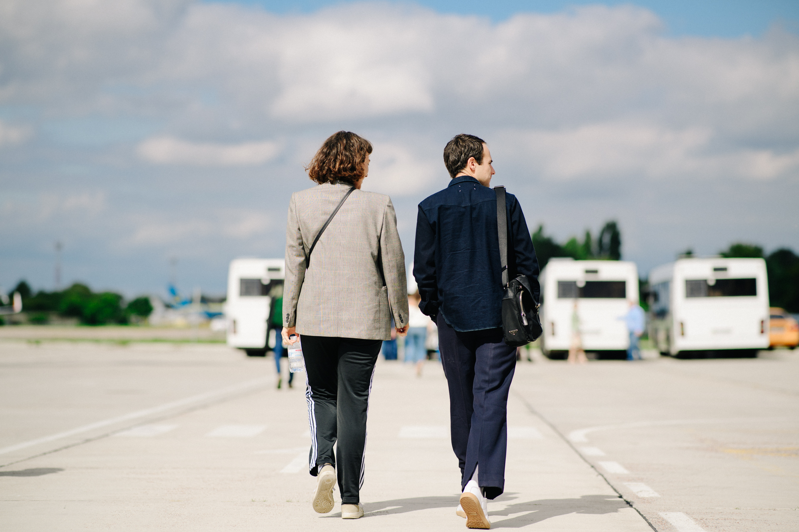 Jurnalists wearing blazers and Maison Margiela