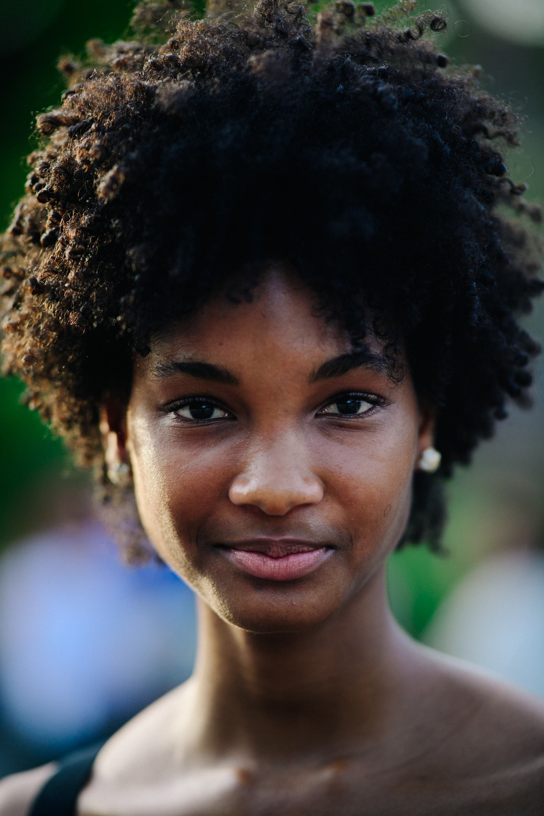 Portrait of model with short black hair
