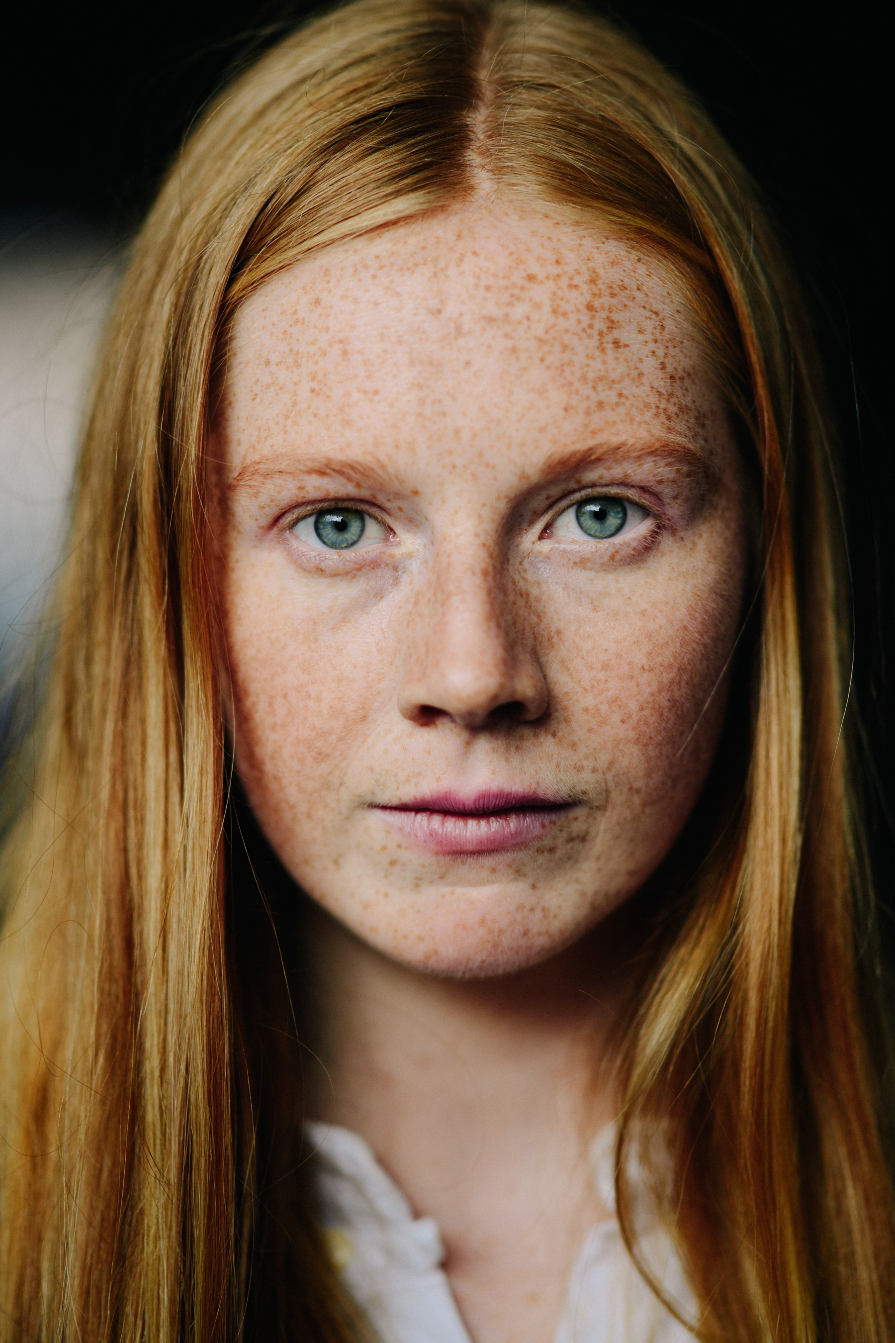 Portrait of a model after British designer show