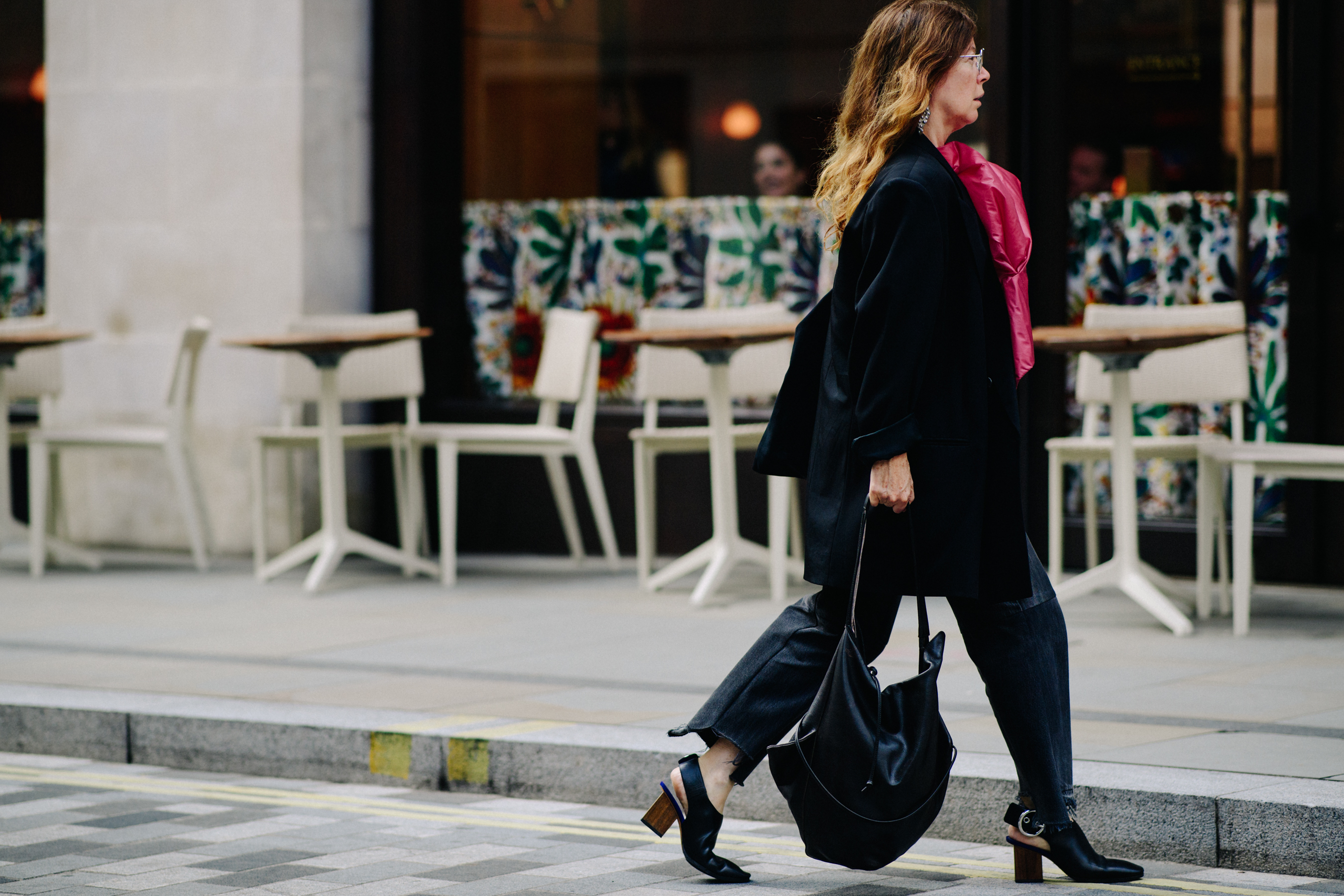 Woman wearing black Vetements jeans