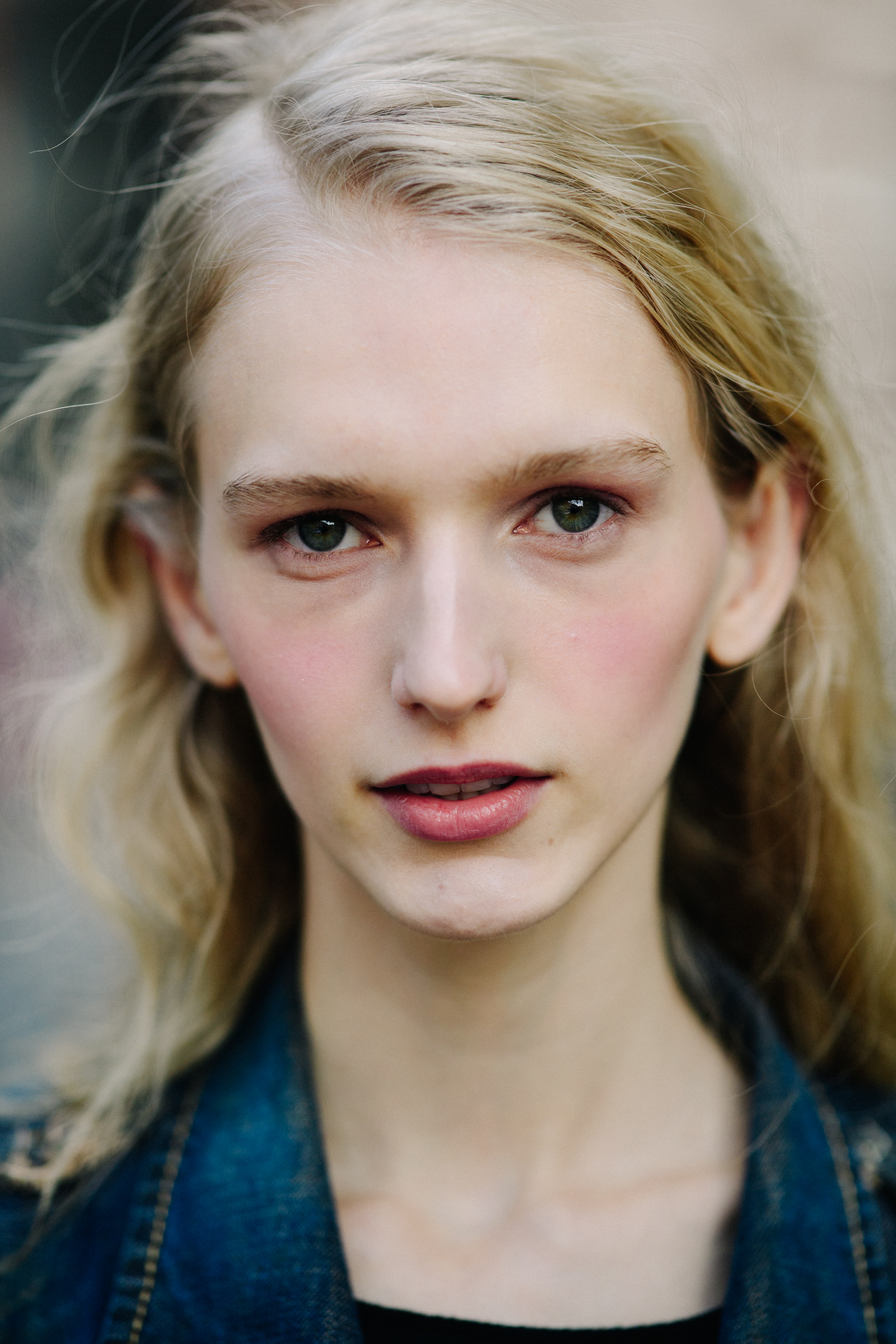 Portrait of a model with blonde hair