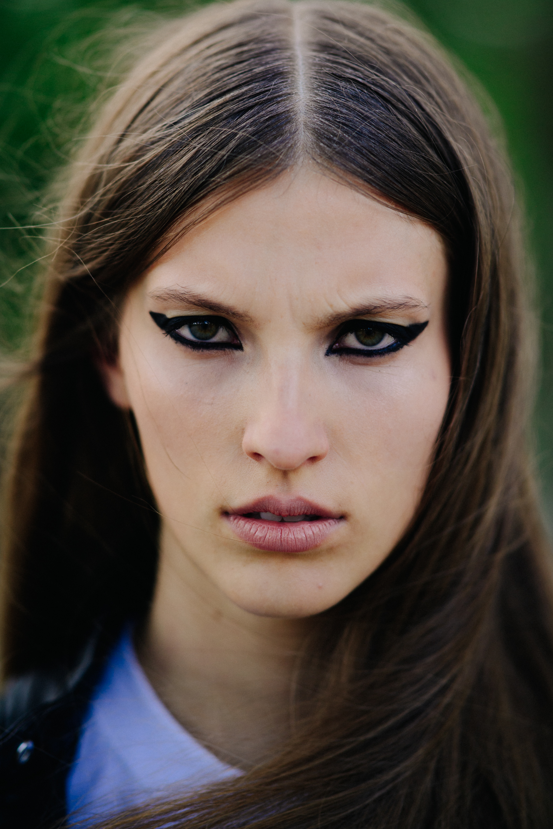 Portait of a model with dark make up