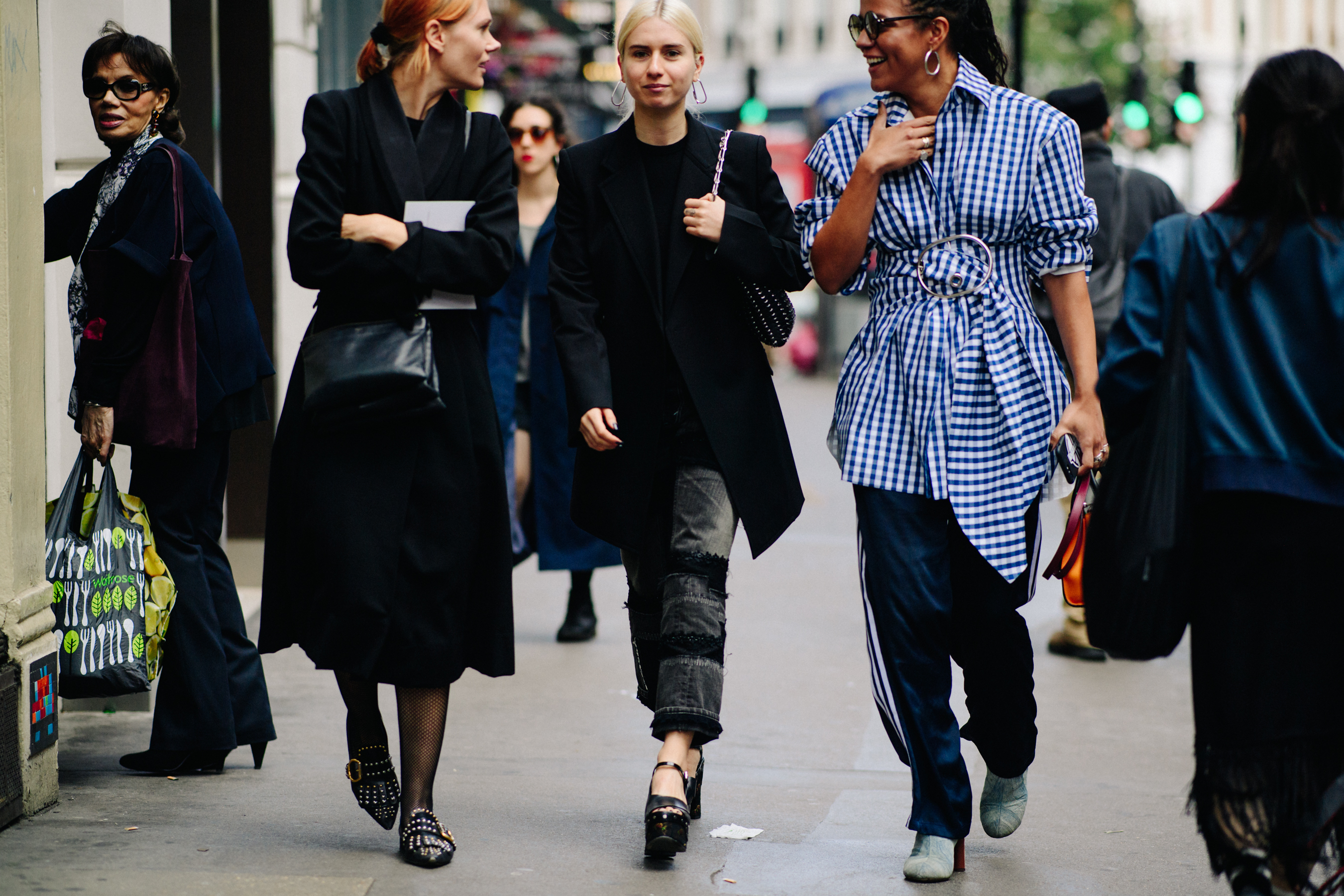 Group of British stylists before a show