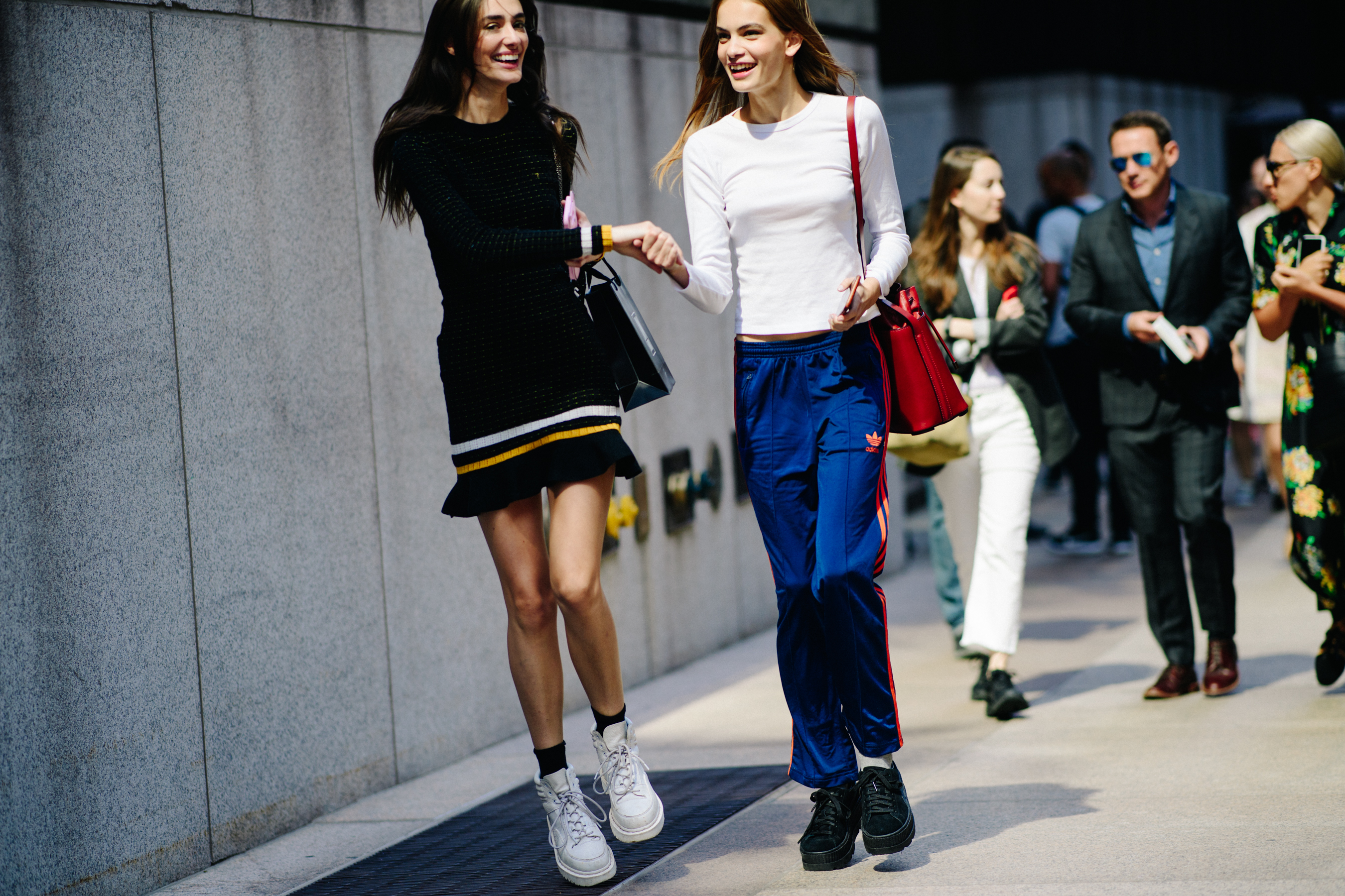 Two models after a show