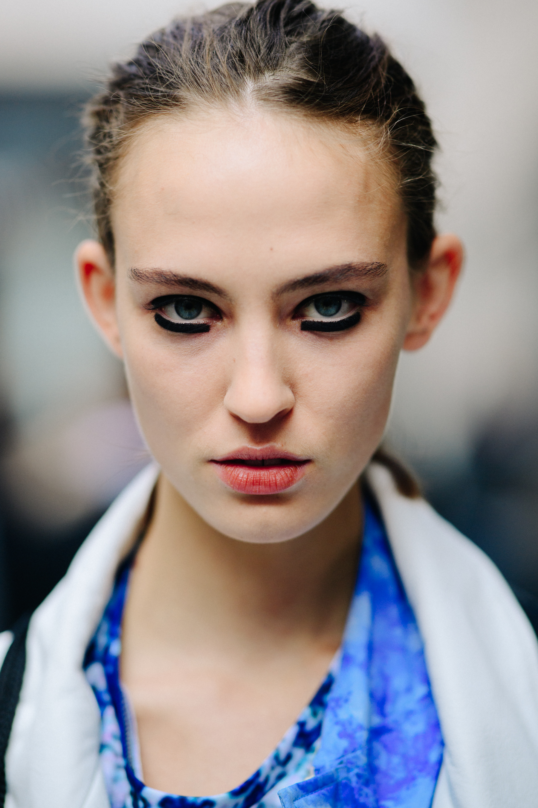 Portrait of a Russian model after a show