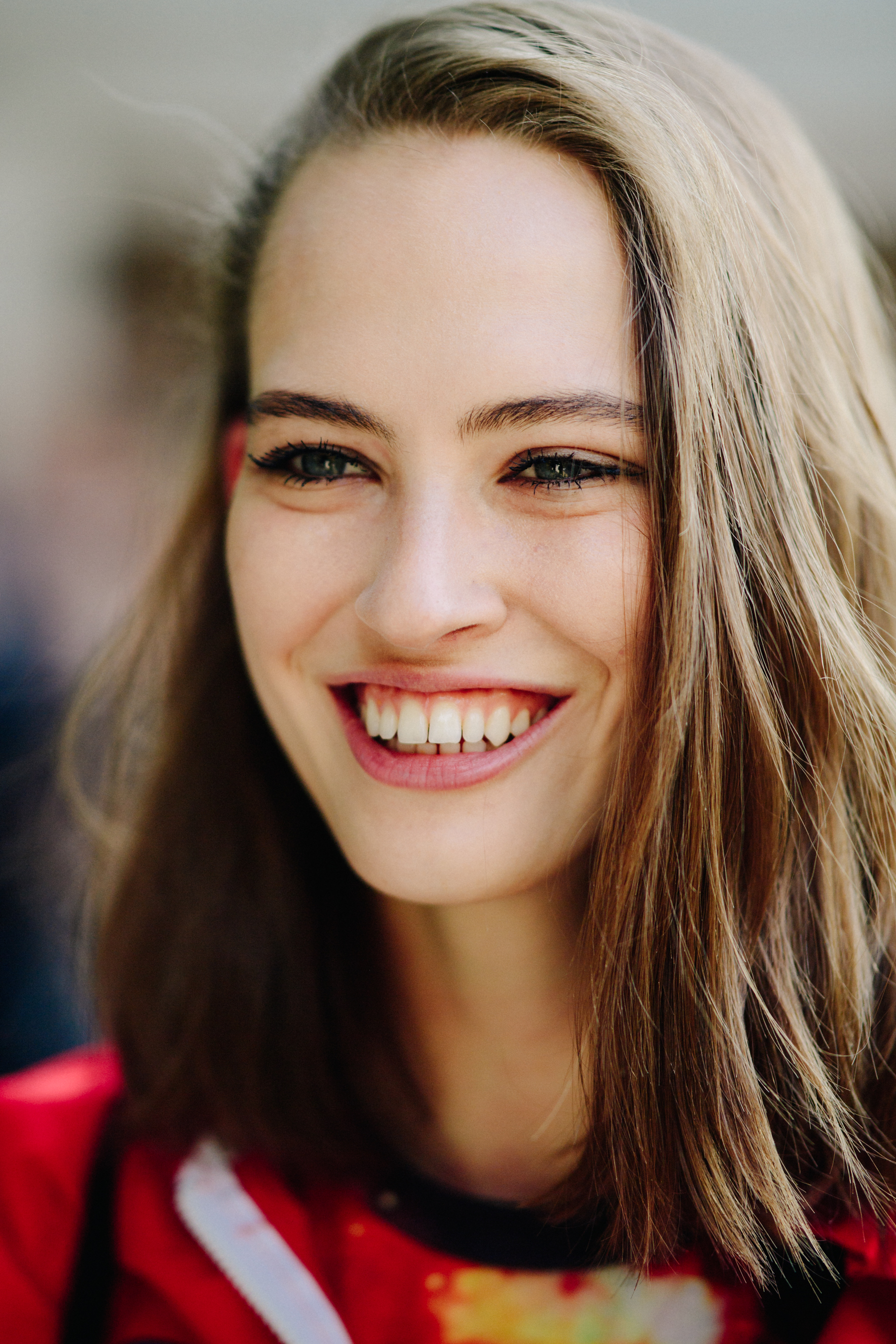 Portrait of a Russian model smilng