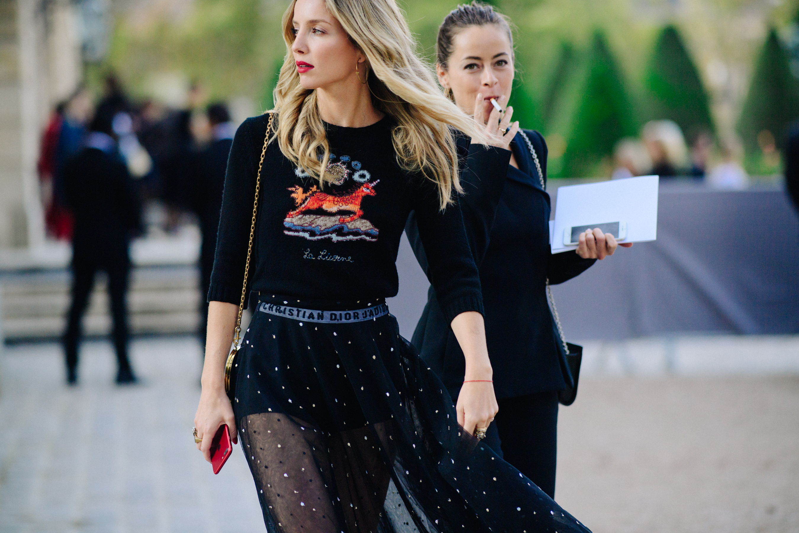 Woman wearing Christian Dior outfit