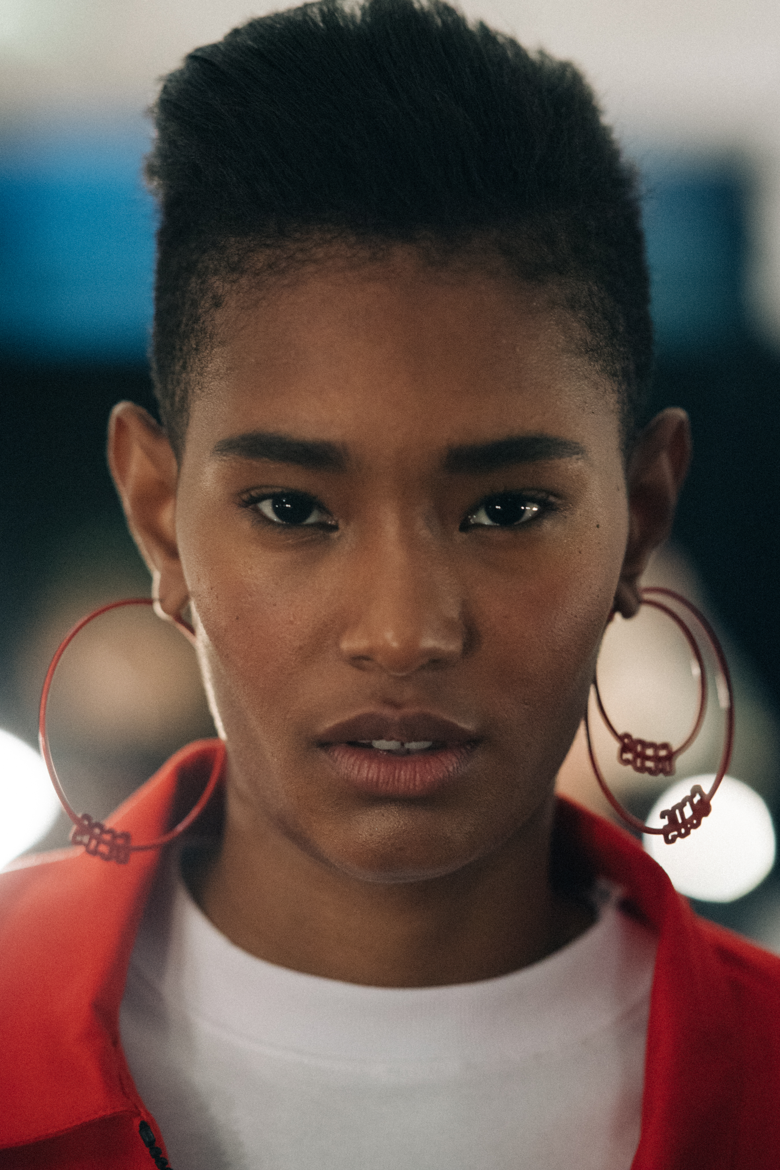 Portrait of a model wearing earring and accessories