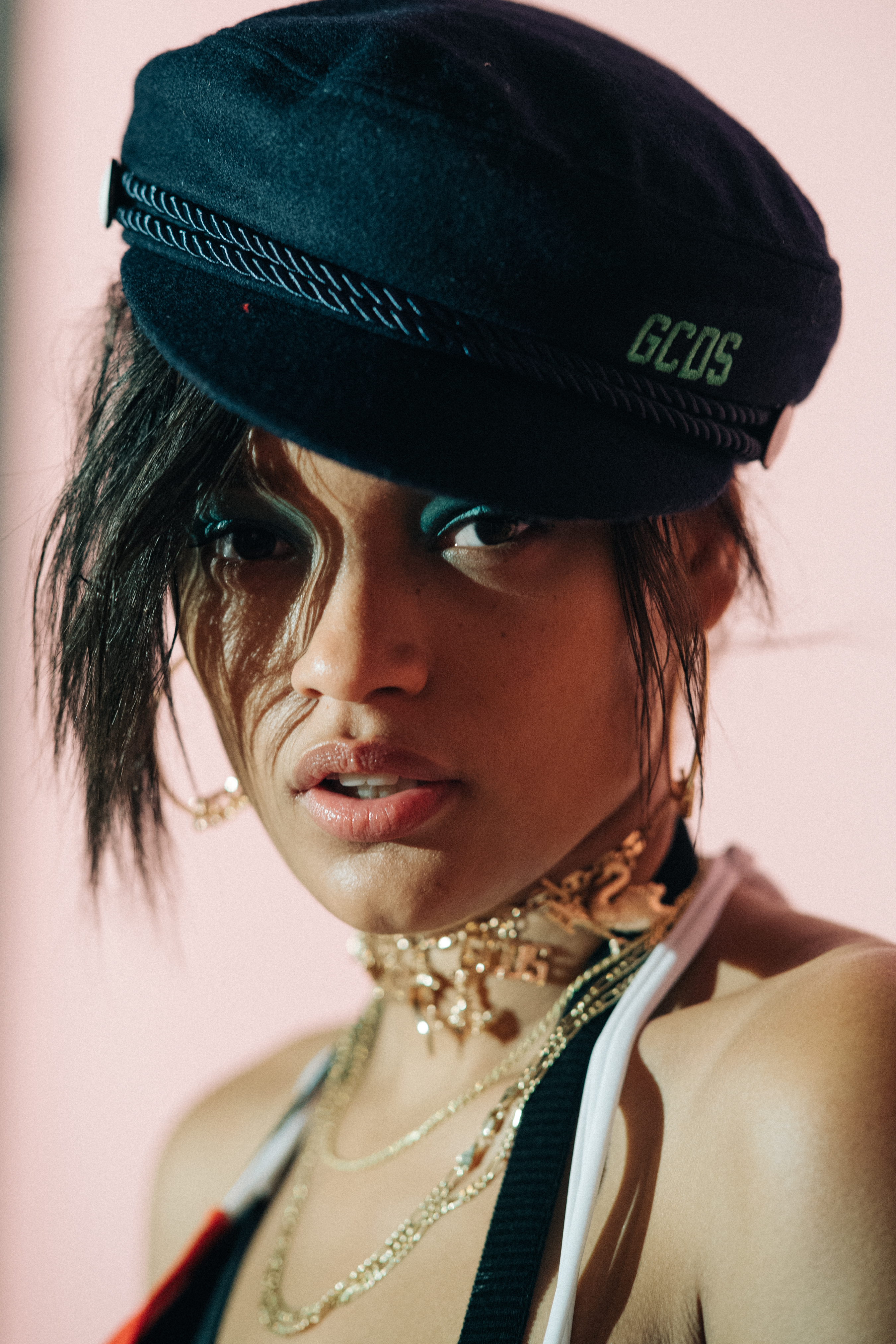 Portrait of a model wearing earring and accessories