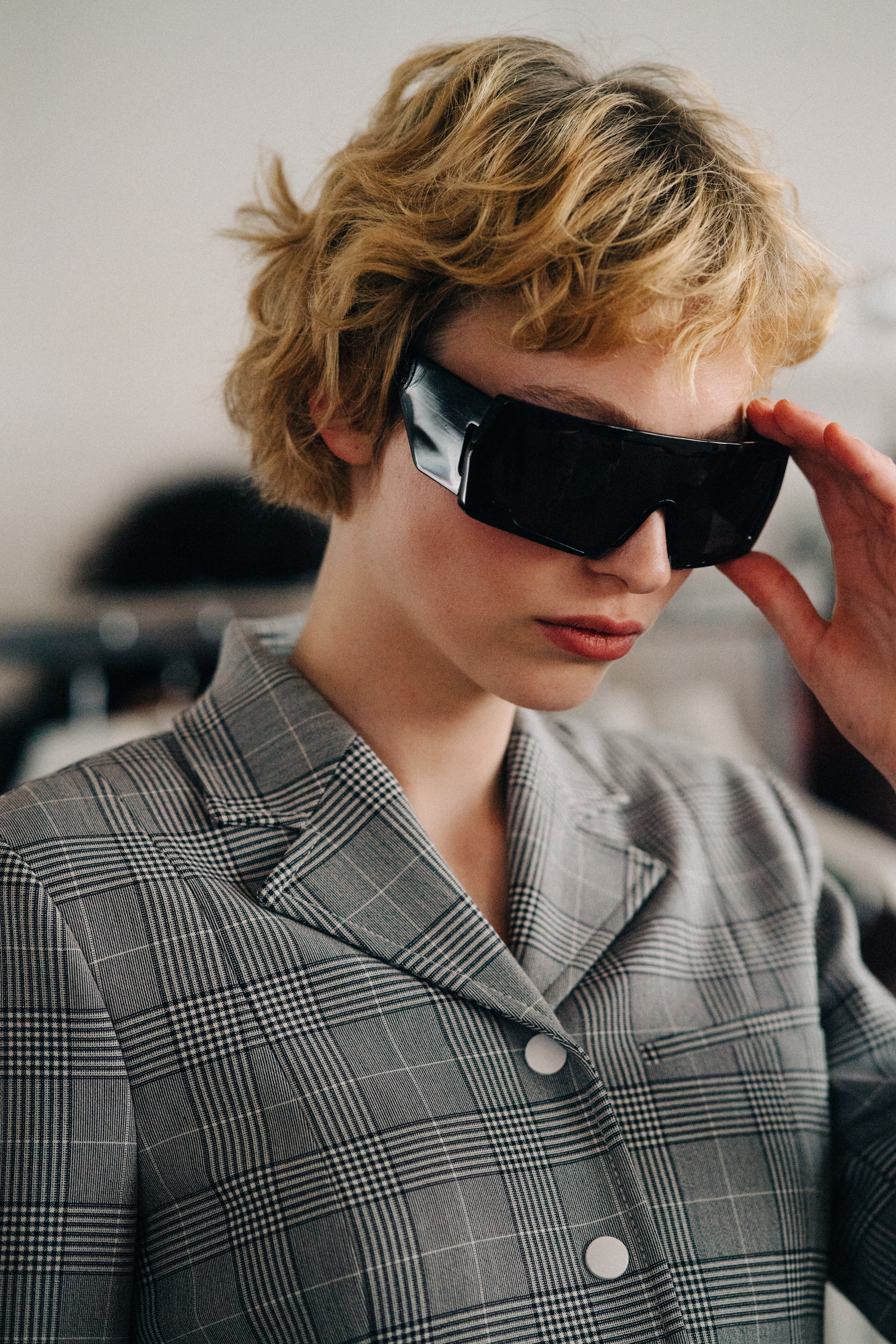 Model wearing cool work wear glasses