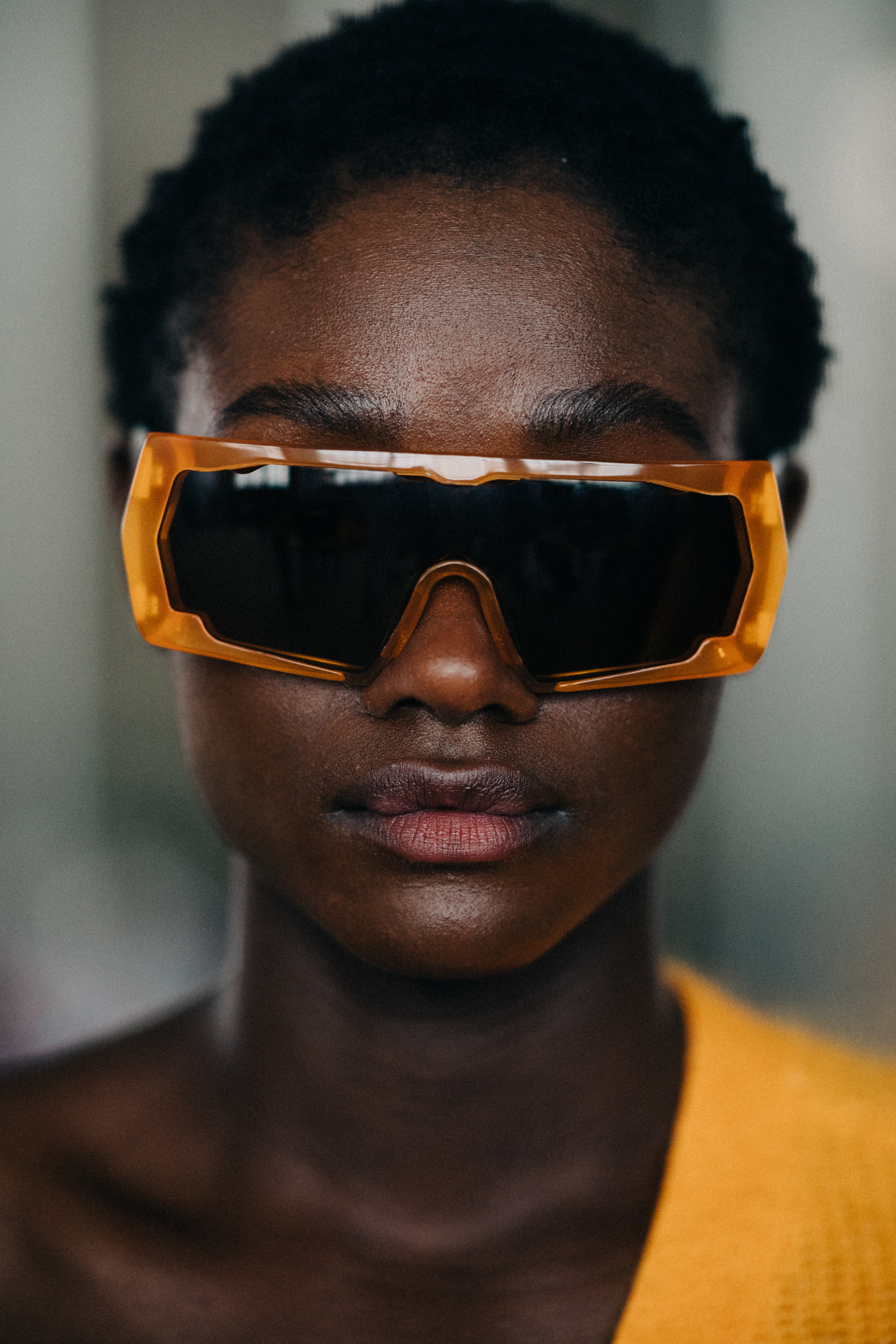 Portrait of a model before a show