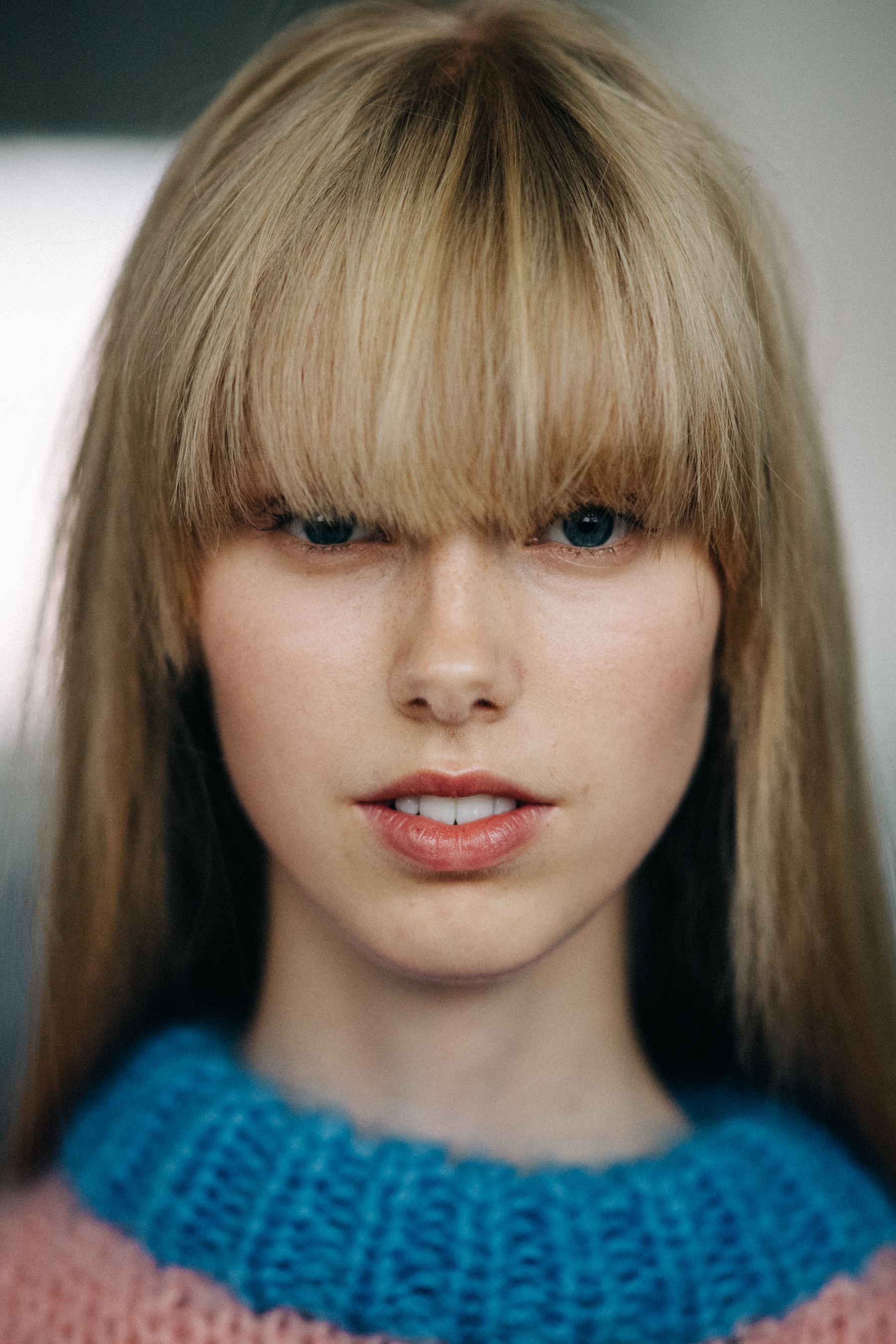 Portrait of a model before a show