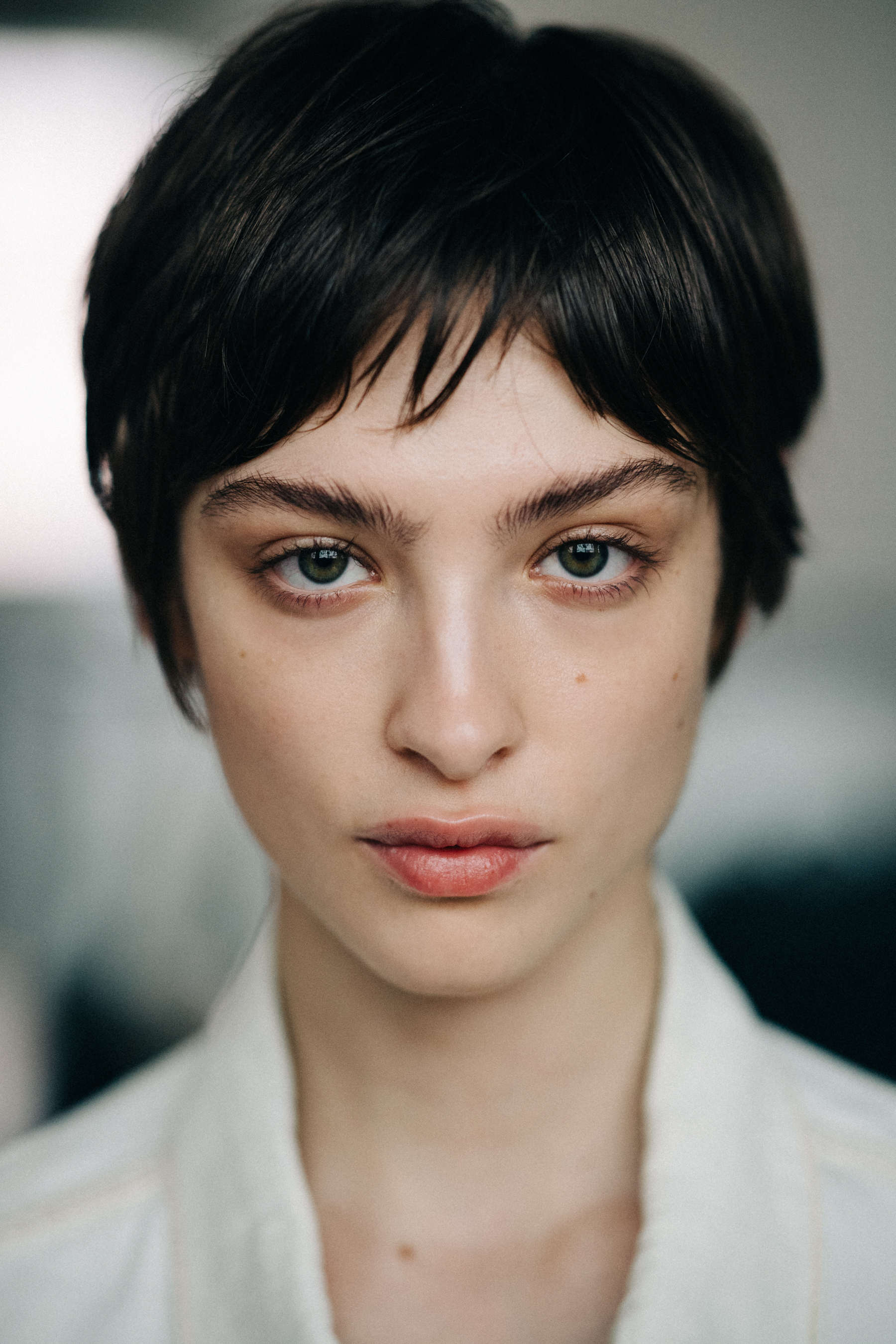 Portrait of a model before a show