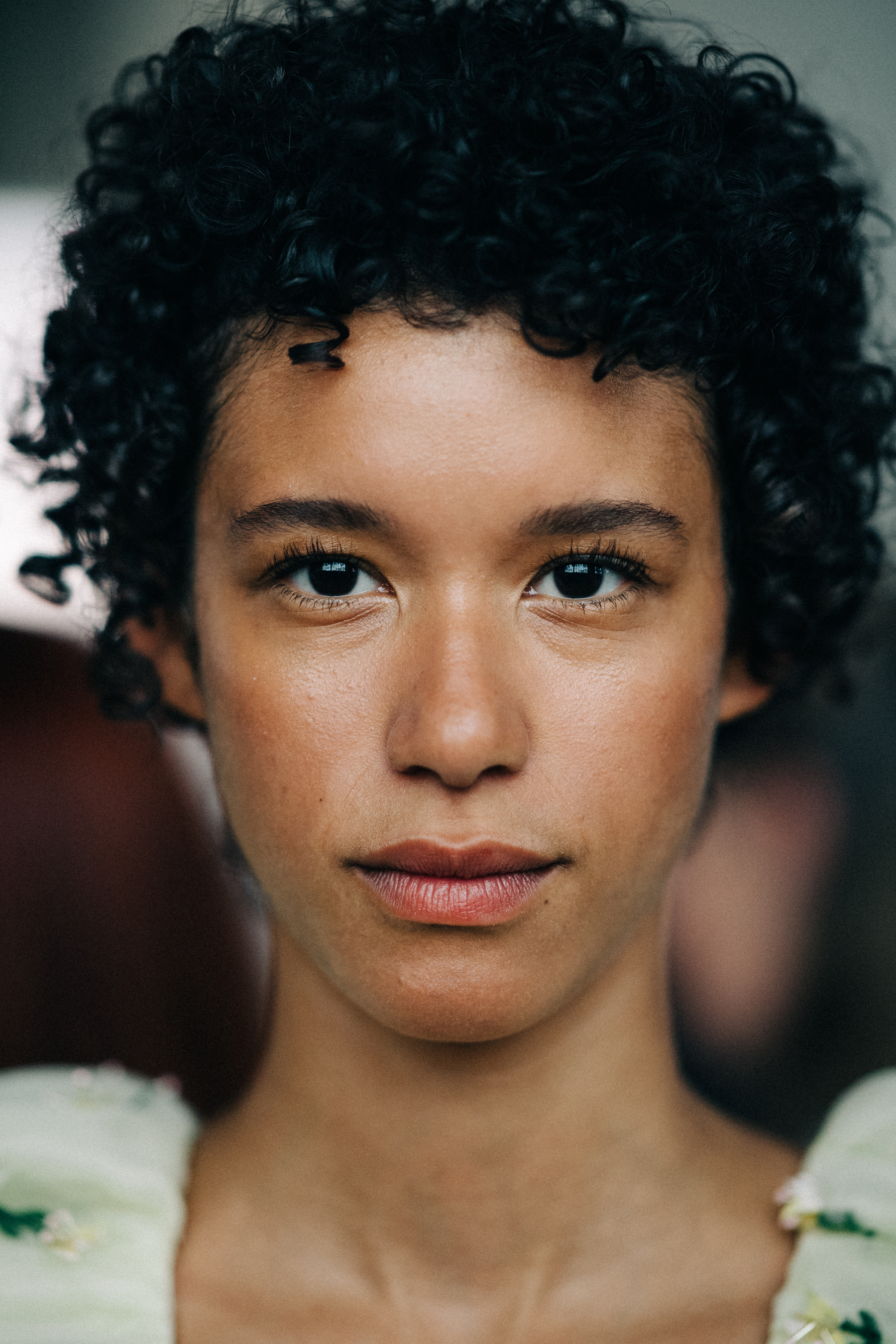 Portrait of a model before a show