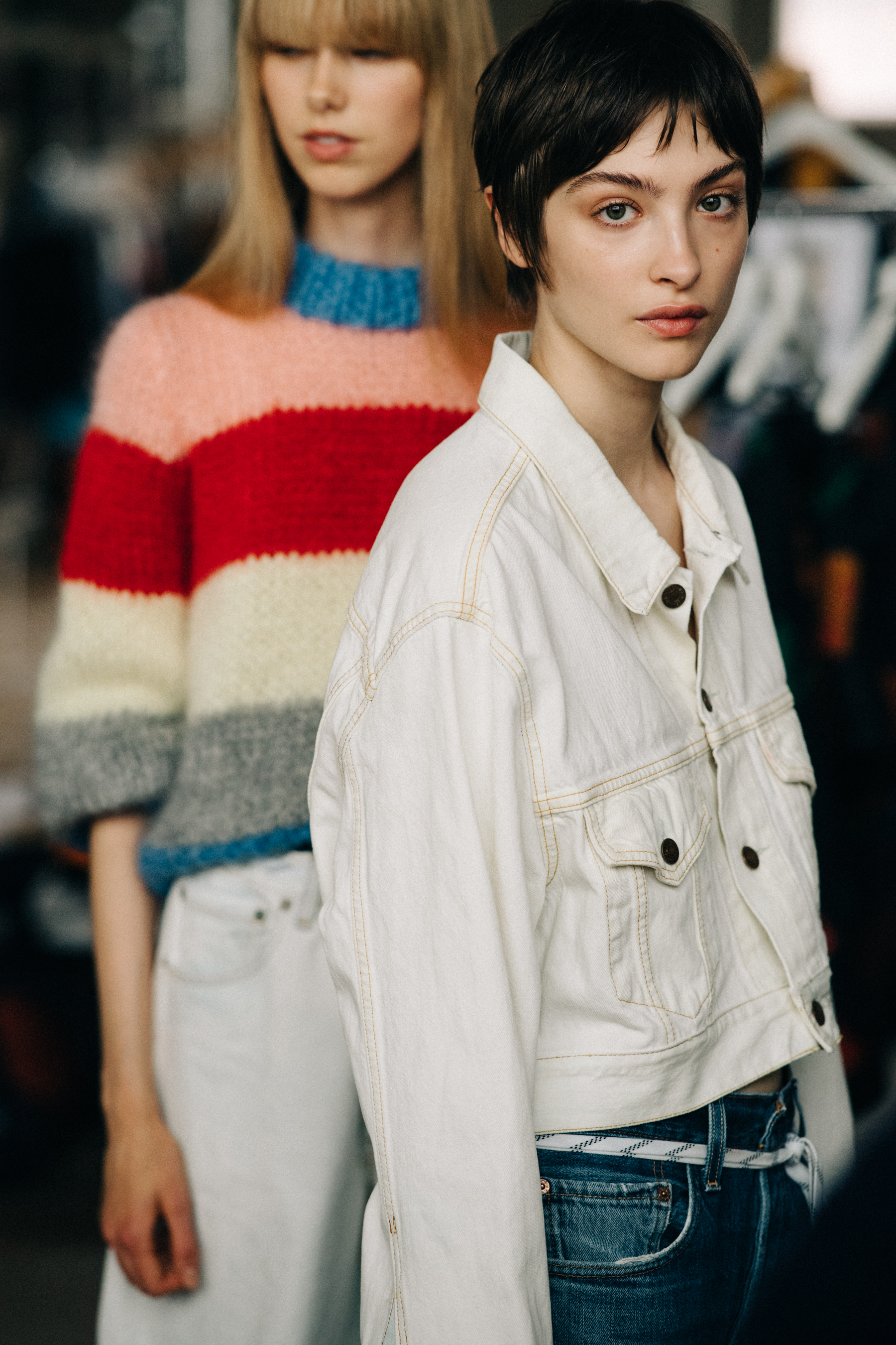 Two models before a show