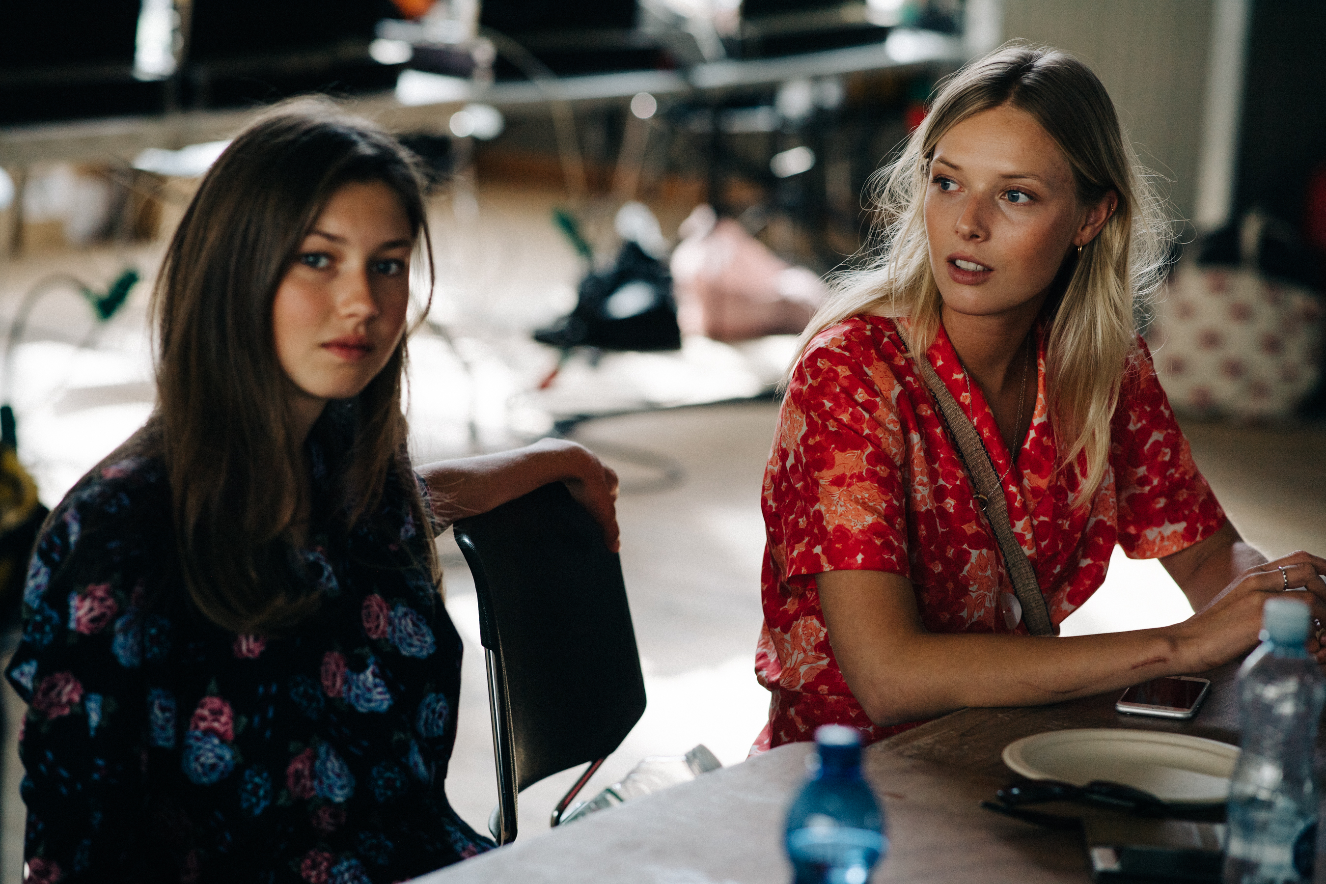 Two models before a show
