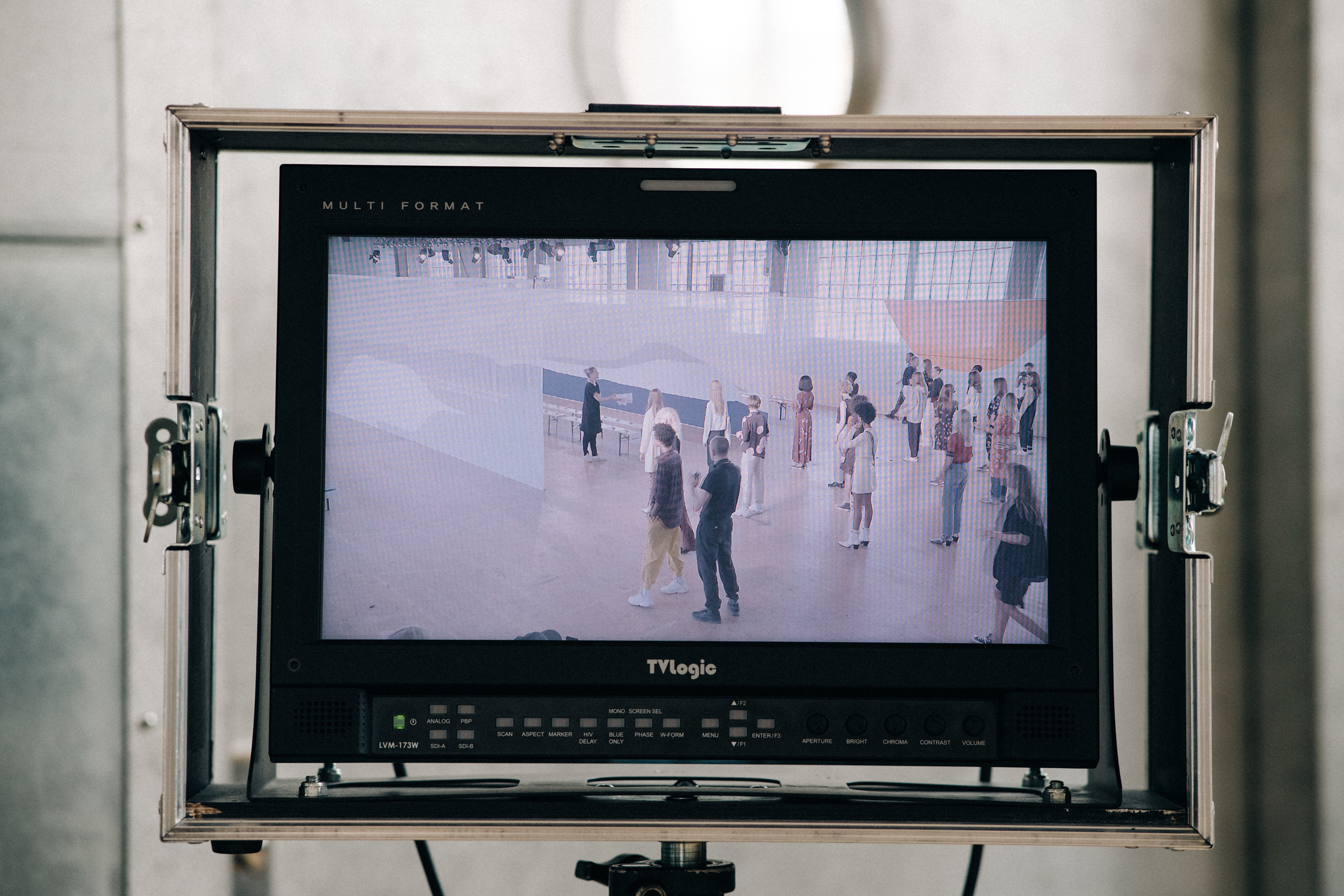 Screen with fashion show