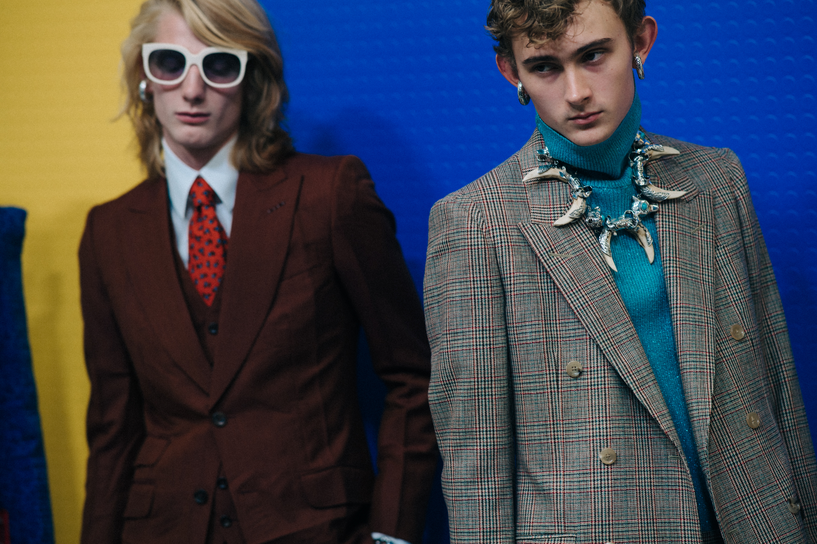 Models backstage at Gucci