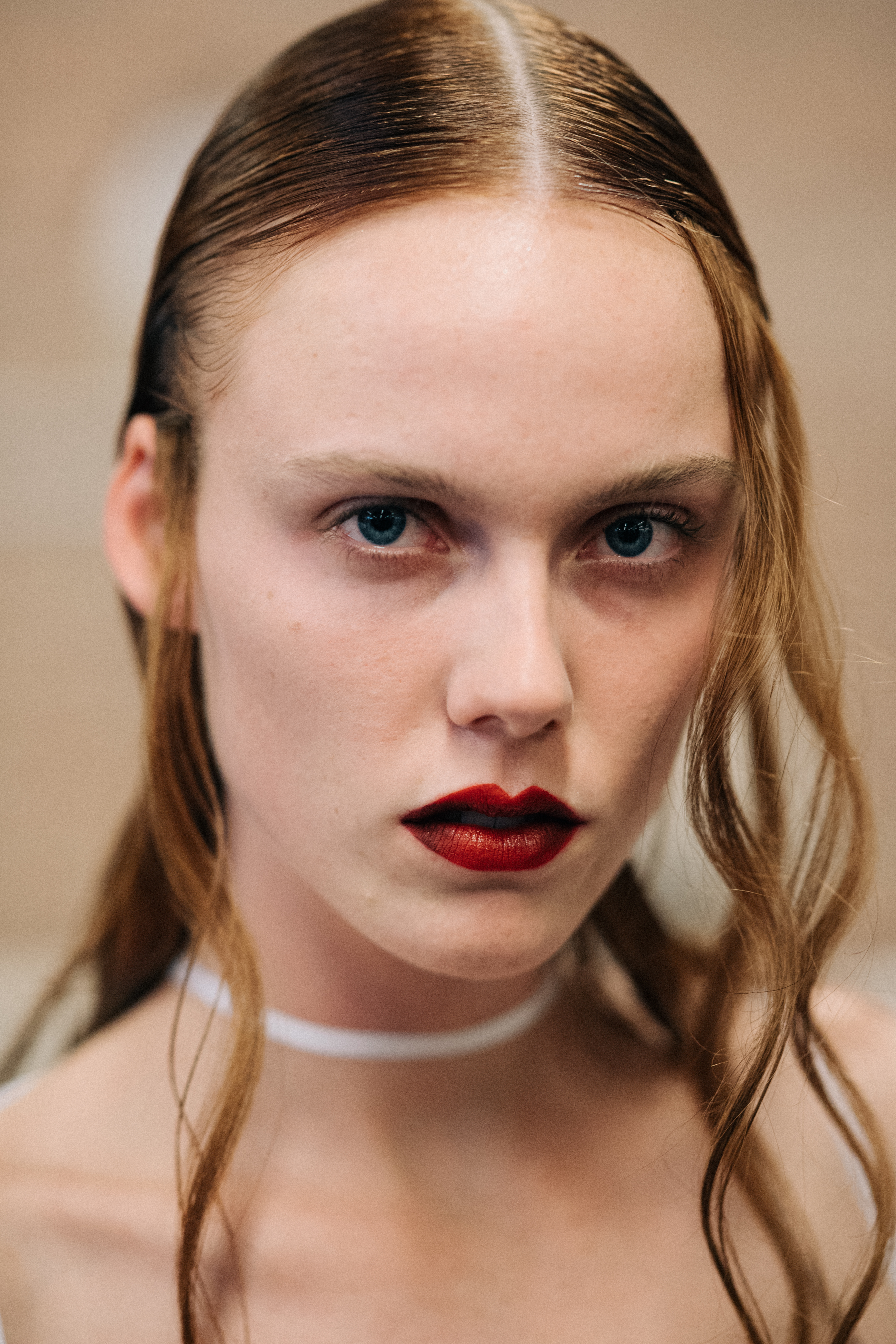 Portrait of a model with sleek hair