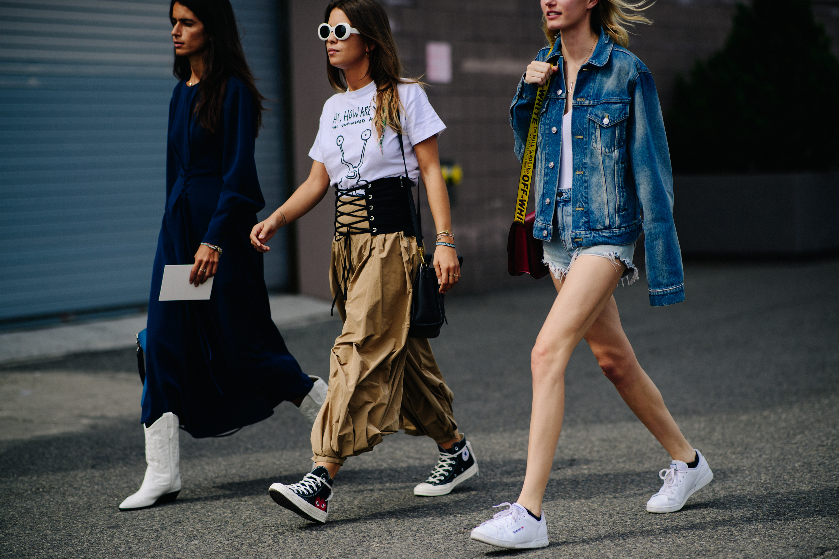 Group of women wearing Converse and Off-White